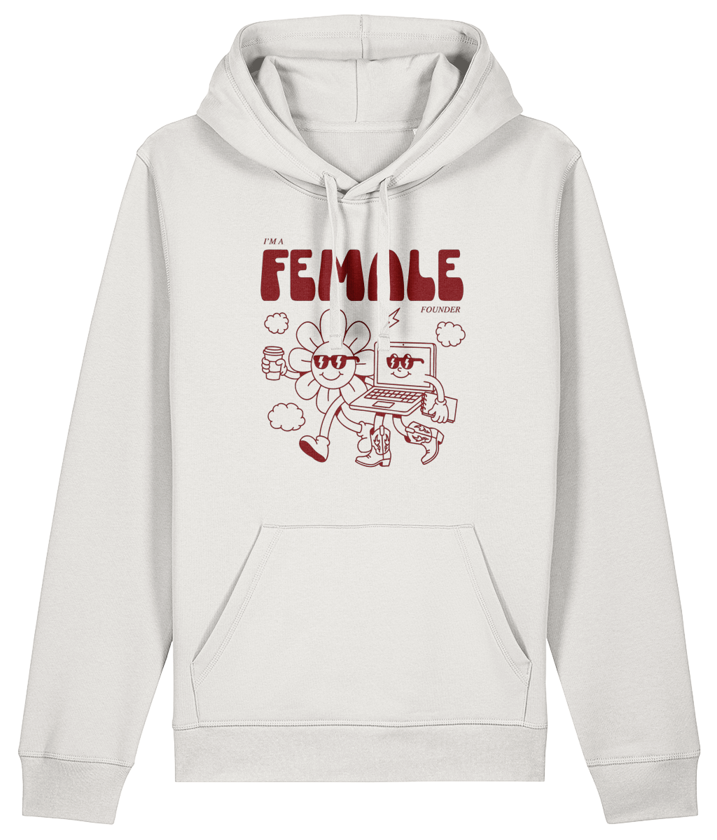 "Daisy & Laptop - I'm a Female Founder" Hoodie - Burgundy
