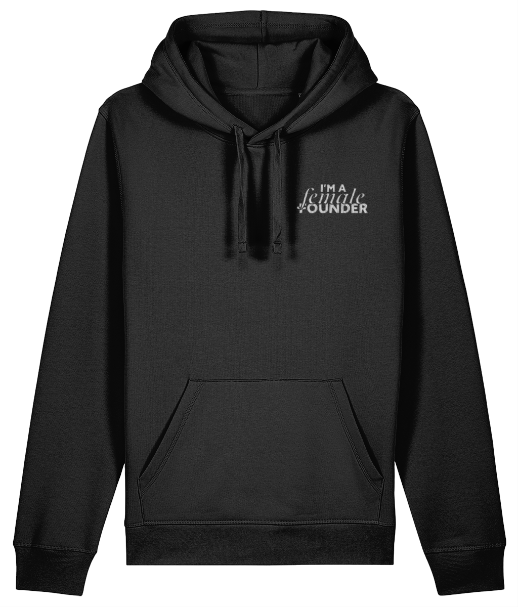 "I'm a Female Founder" Hoodie - White Embroidery