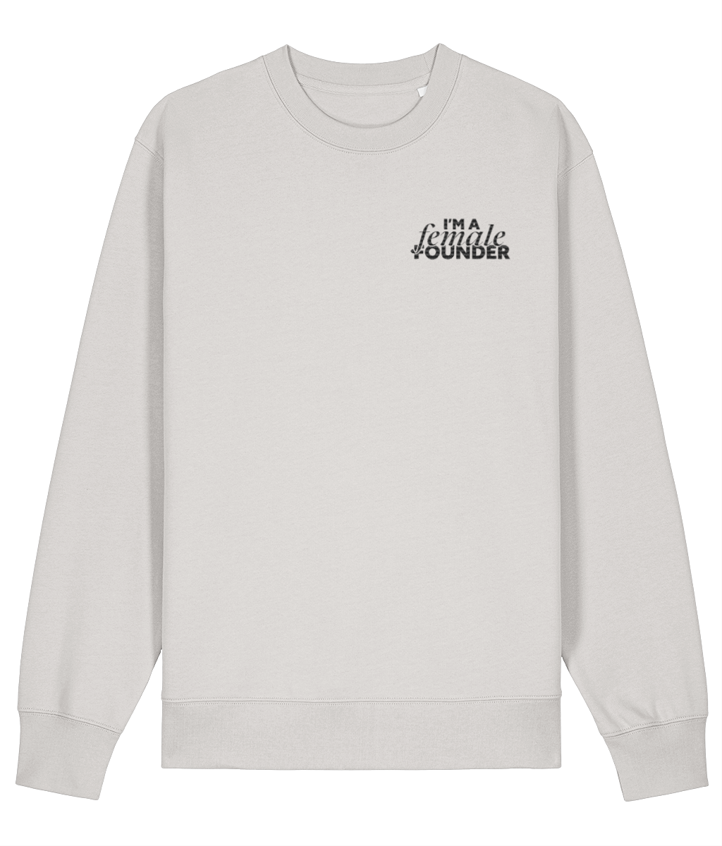 "I'm a Female Founder" Sweater - Black Embroidery