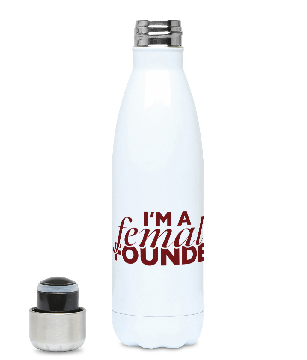"I'm a Female Founder" Water Bottle - Burgundy