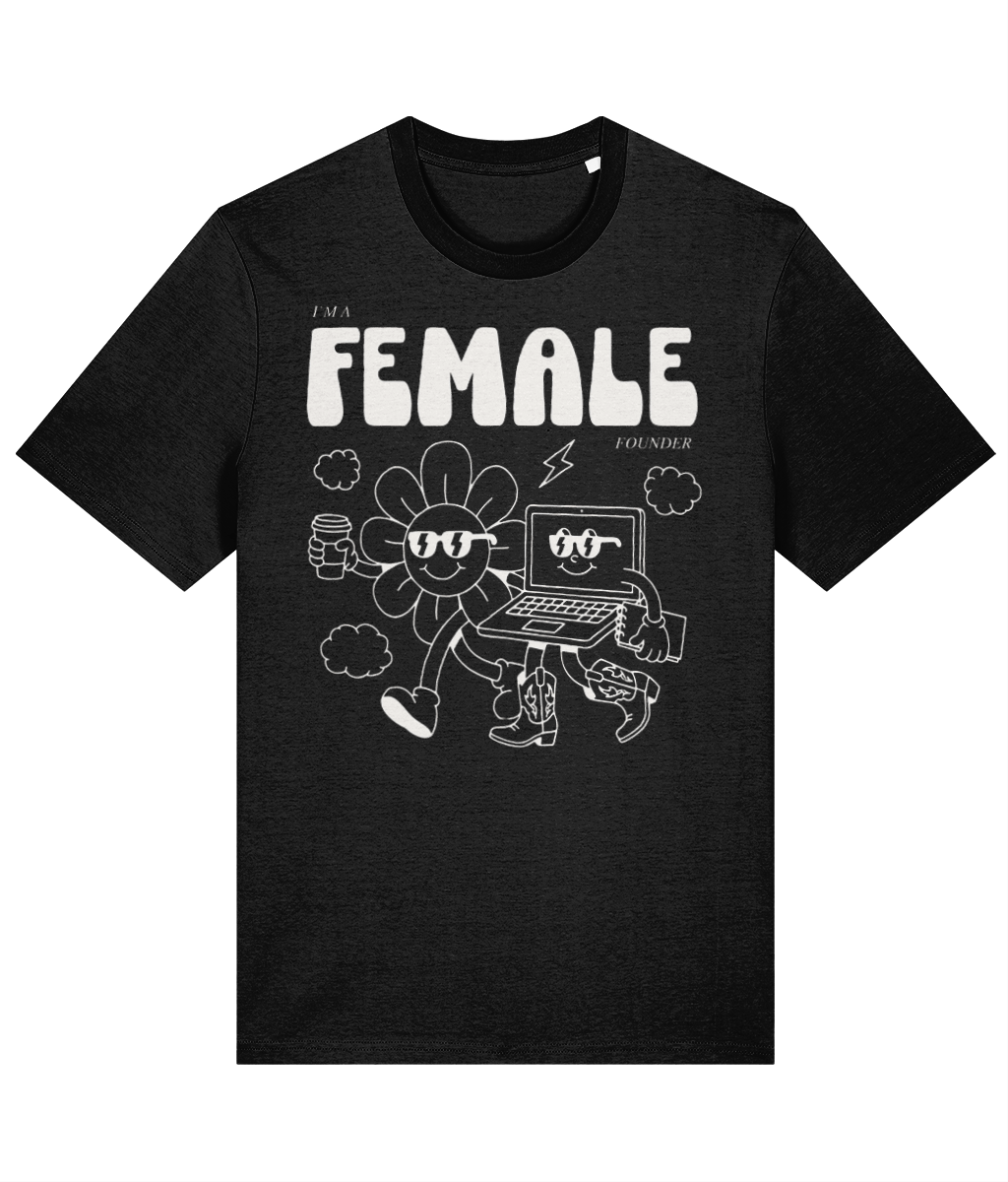 "Daisy & Laptop - I'm a Female Founder" Tee - Cream