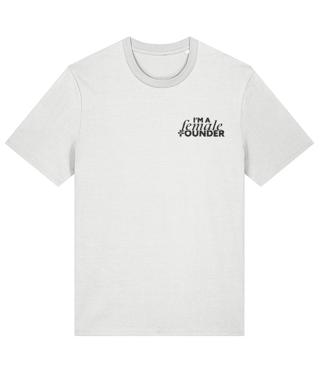 "I'm a Female Founder" Tee - Black Embroidery