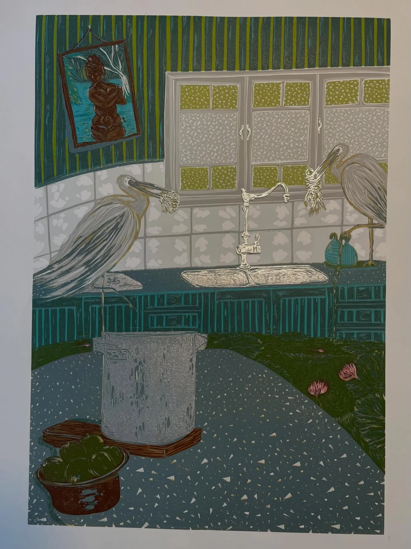 Progress .. coming together 

#printmaking #reductionlinocut