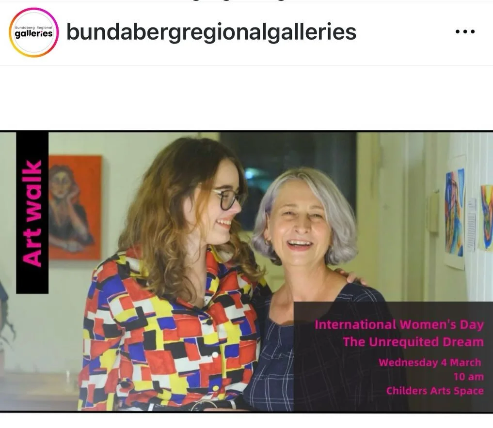Join us if you can! 💖 
Wednesday 4th March 10am
Childers Art Space
Free no bookings required 

@bundabergregionalgalleries @hannah.clare.stanton 

#CHARTS #BRAG #bundabergregionalgallery #childersartspace #internationalwomansday❤️