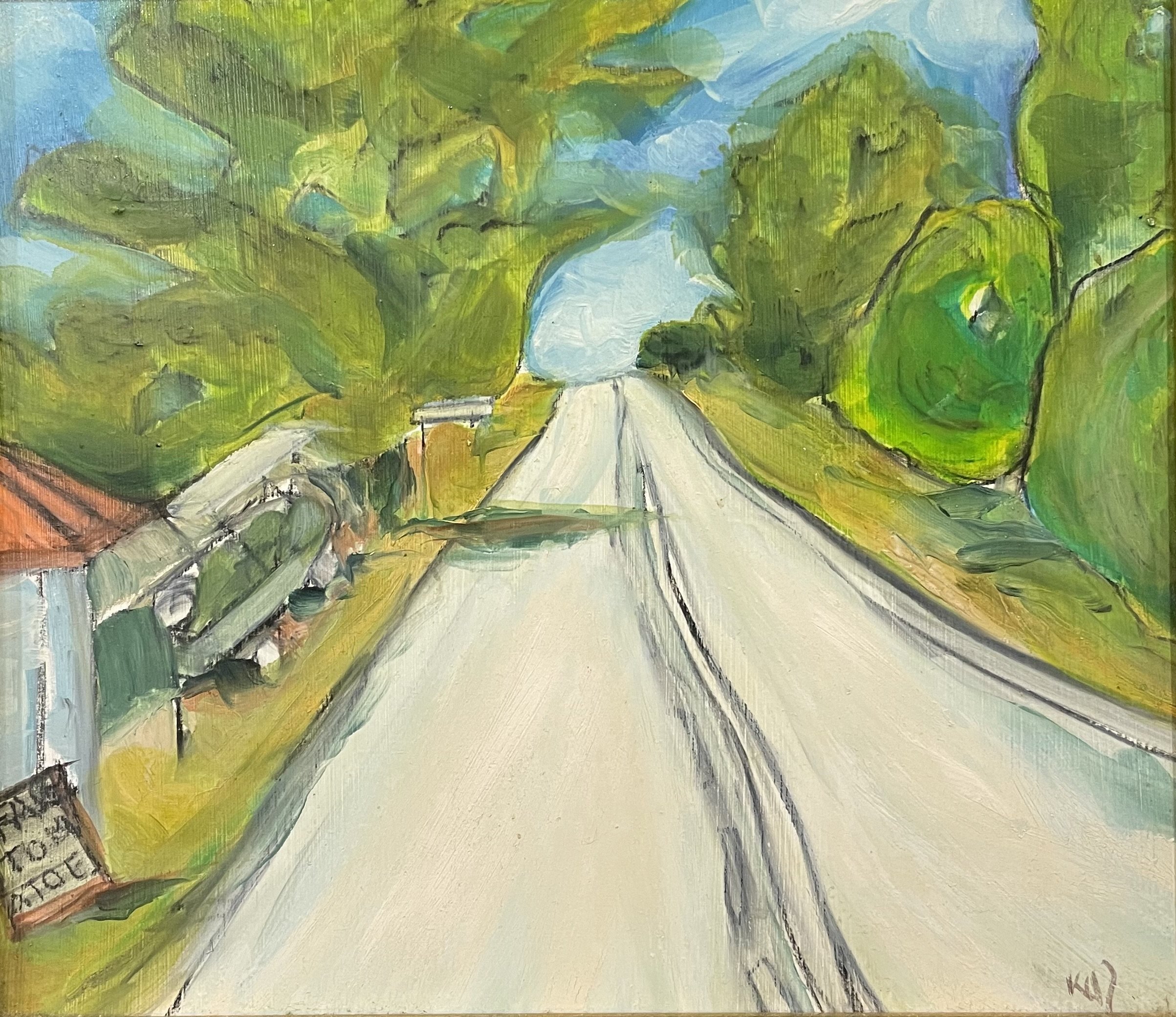 On the Road Bangalow to Tamworth Study 3|Oil on Board|20x20cm