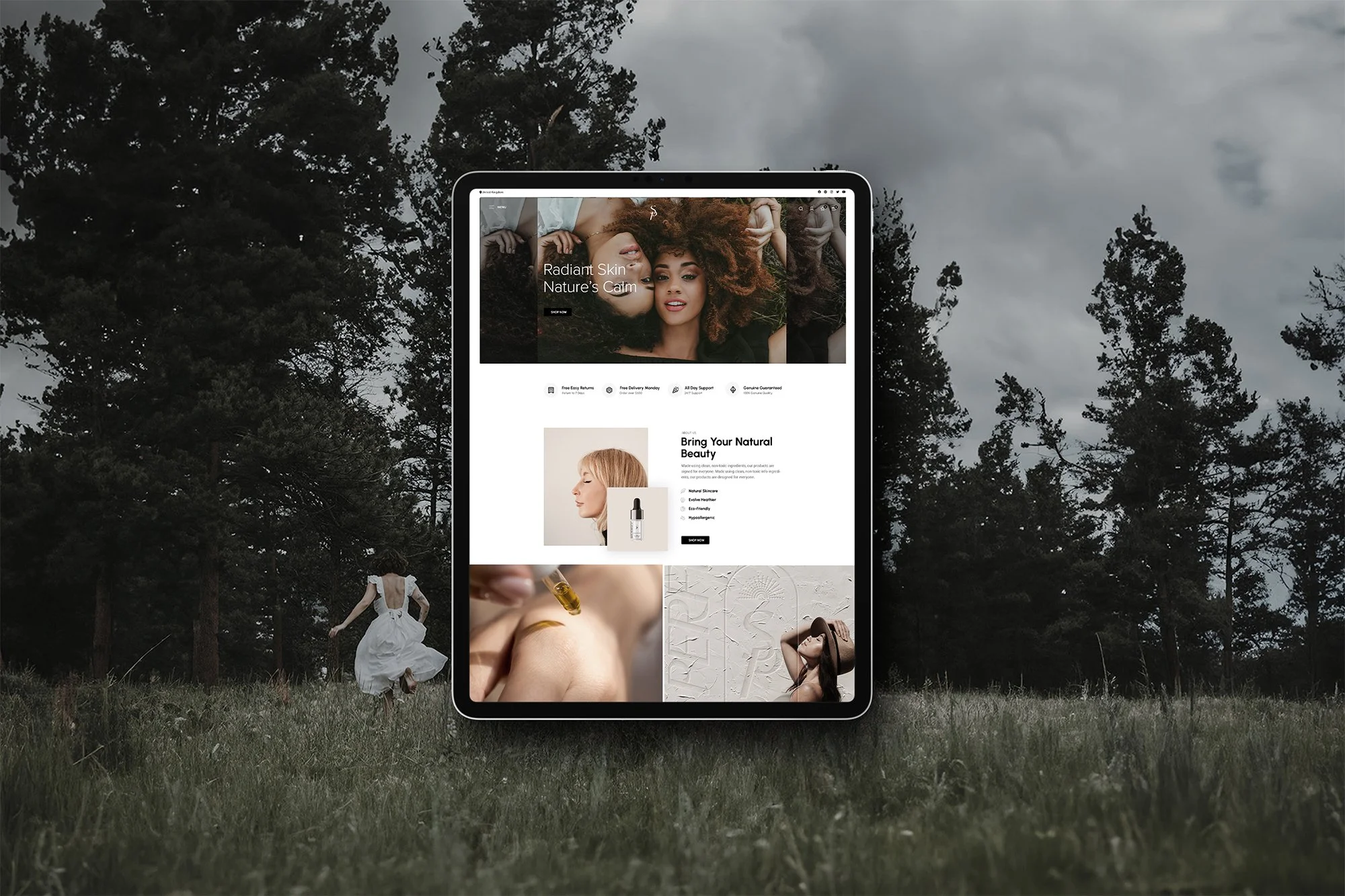 Skincare website design by Larima Studio