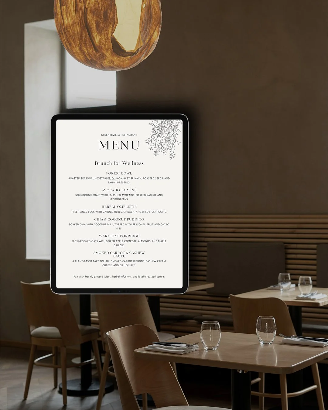 Larima Studio - wellness restaurant menu design