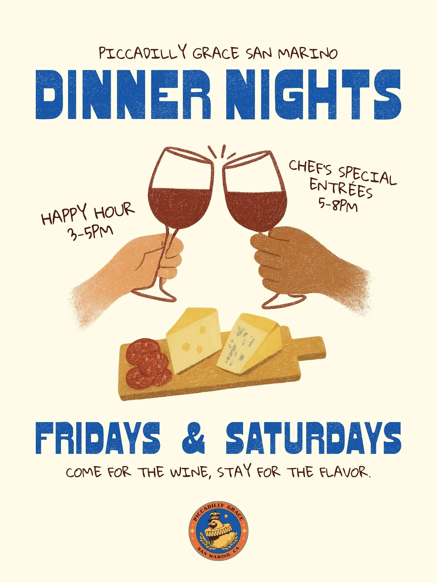 You asked, we listened ✨
Piccadilly Grace is now open Fridays &amp; Saturdays until 8pm!
We&rsquo;re creating a space for cozy nights out with family, friends or the solo diner, new seasonal menus and an assortment of wine, coffee and desserts.
Make 