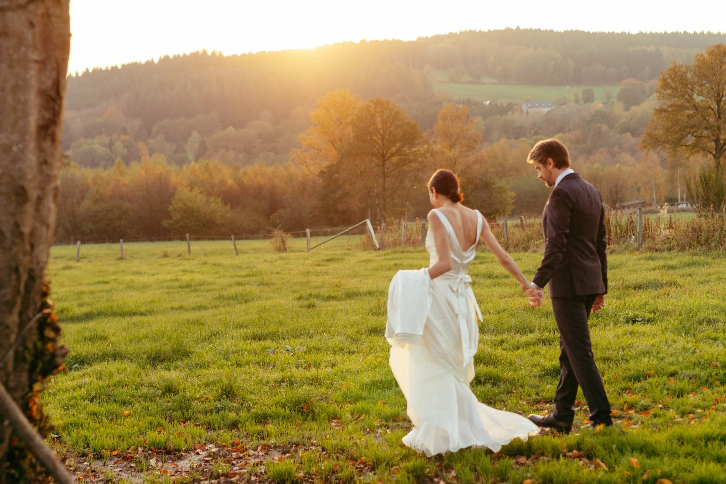 Fotografie bruiloft bos weiland Ardennen