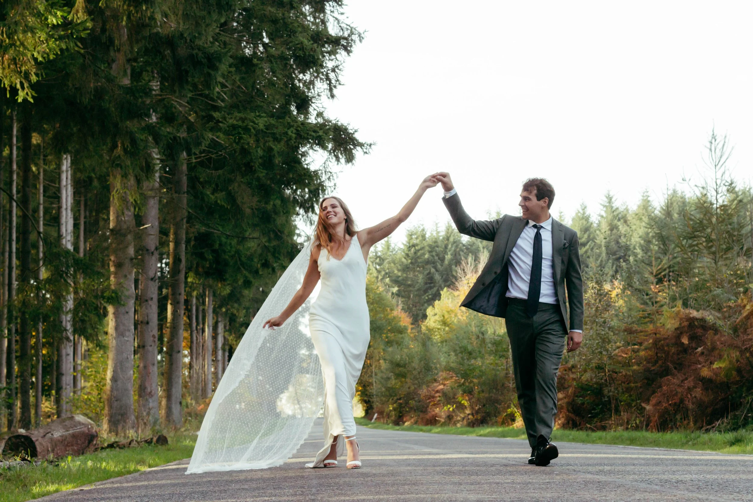 Bruiloft bos fotografie