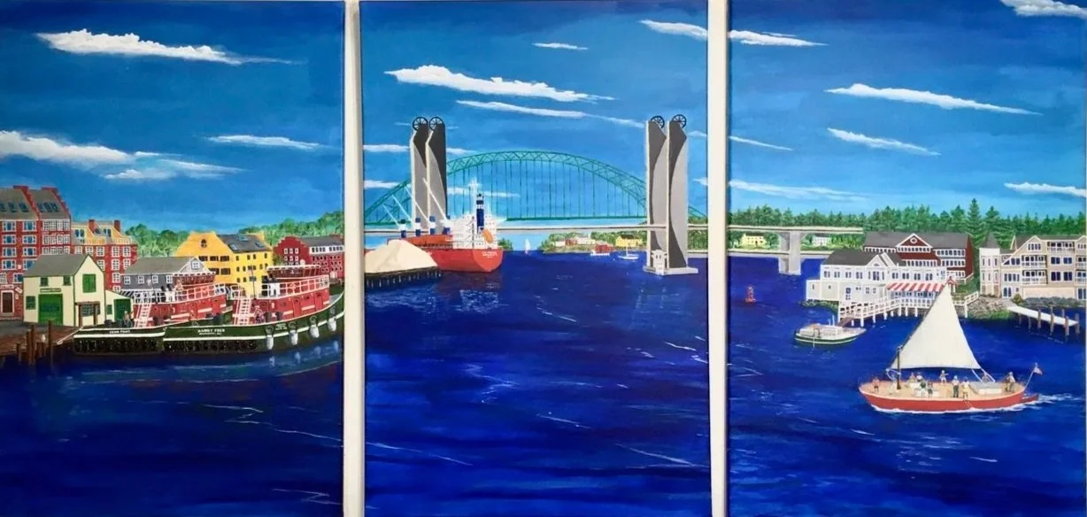 View From The Decks Three Canvas Panels 24"x36" Acrylic