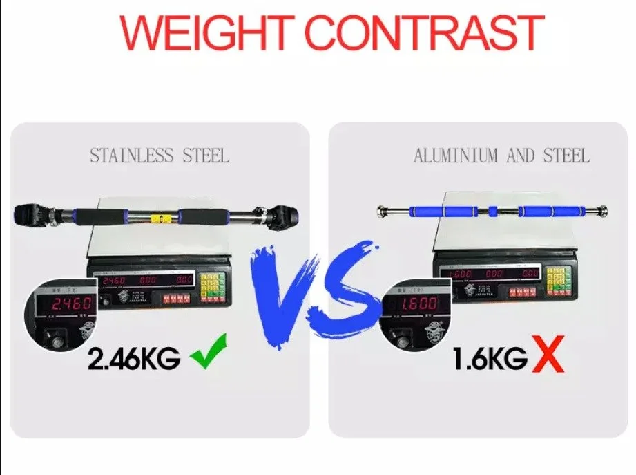 6. Built Solid. Built to Last. At 2.55 kg, this bar is substantially heavier than many lightweight alternatives. The additional weight reflects its robust steel construction, giving you a more solid and confidence-inspiring piece of equipment for you