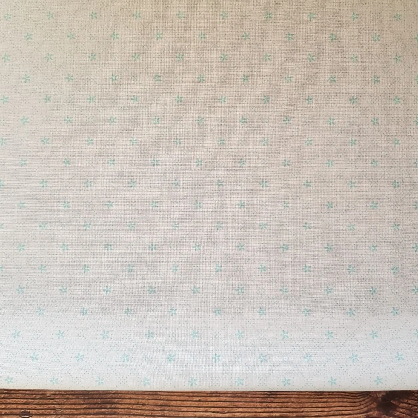 Light green geometric flower pattern on white by RBD