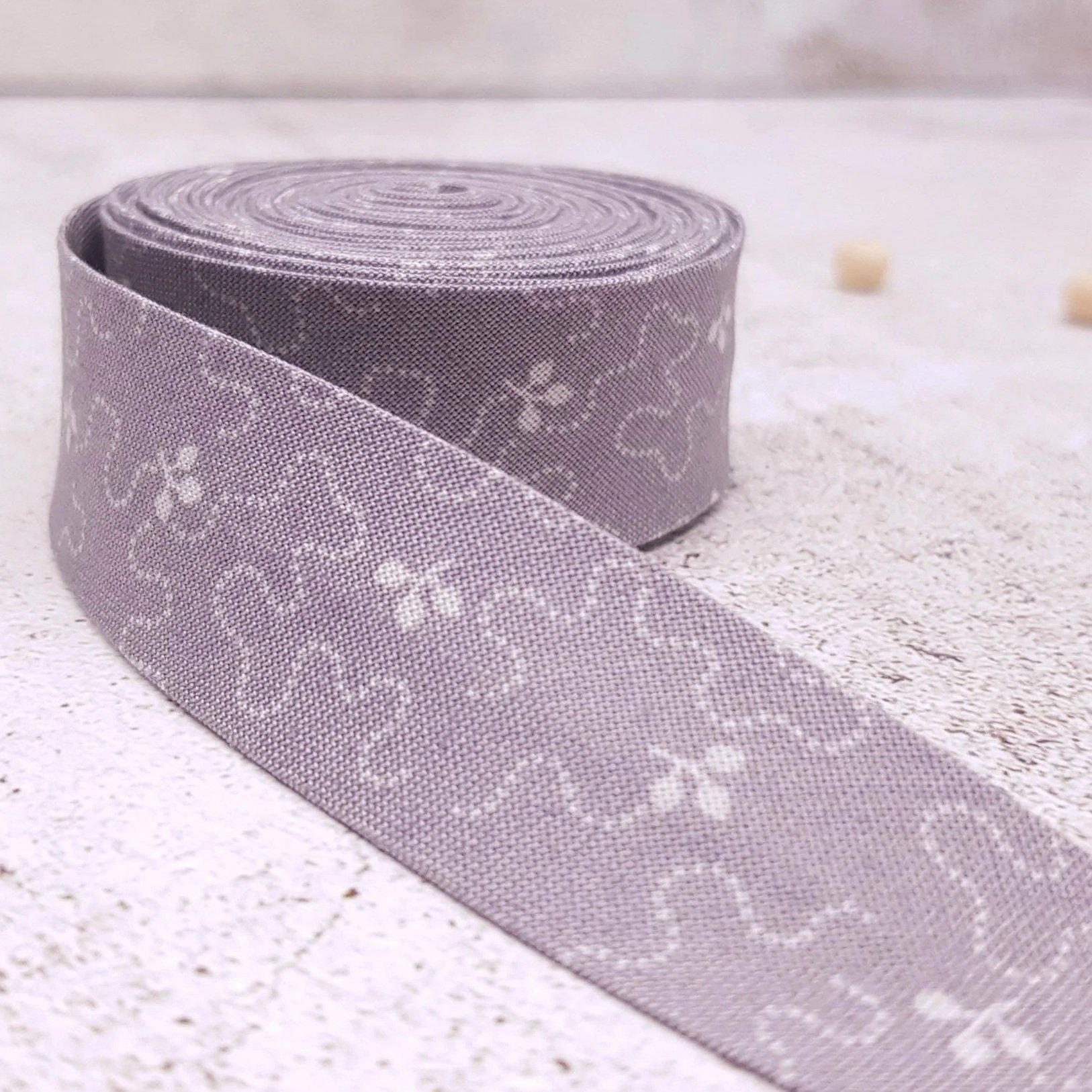 Handmade Dark Grey Bias Binding Tape – 25mm (Single or Double Fold) by Makower