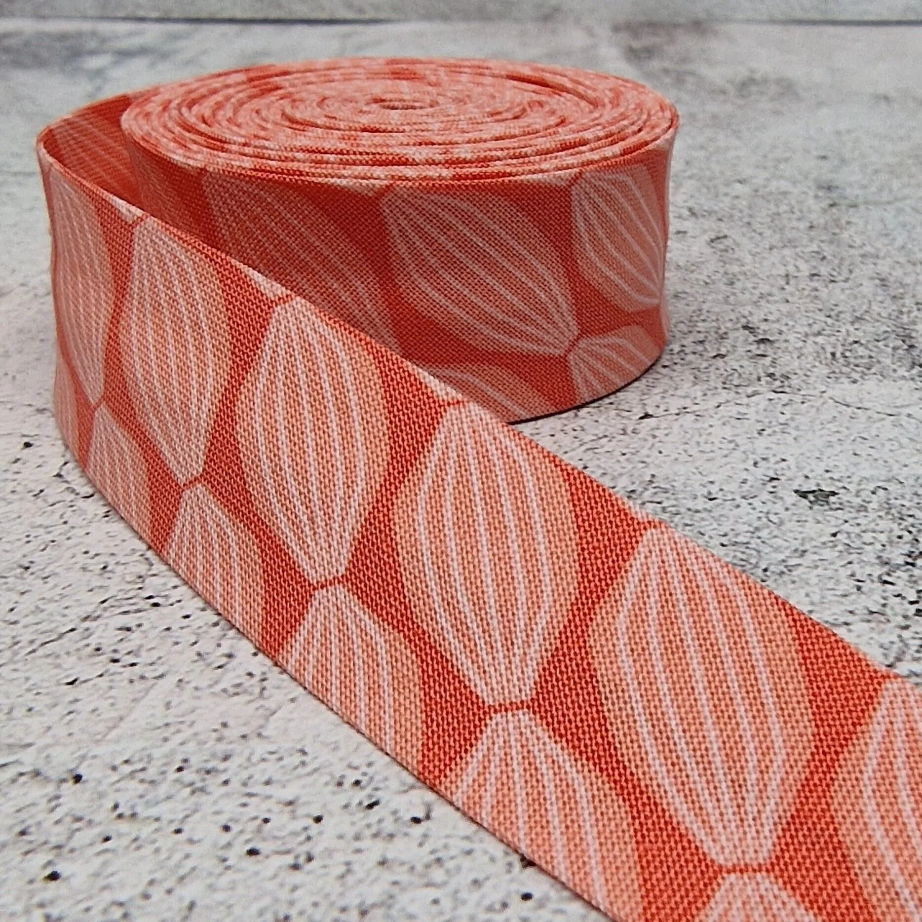 Riley Blake Orange Geometric Cotton Bias Binding Tape – 25mm