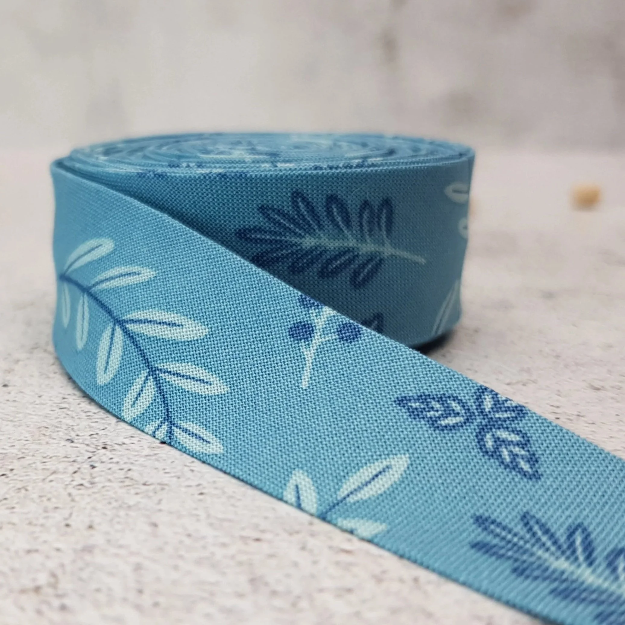 Riley Blake Blue Cotton Bias Binding Tape, 25mm, Single or Double Fold