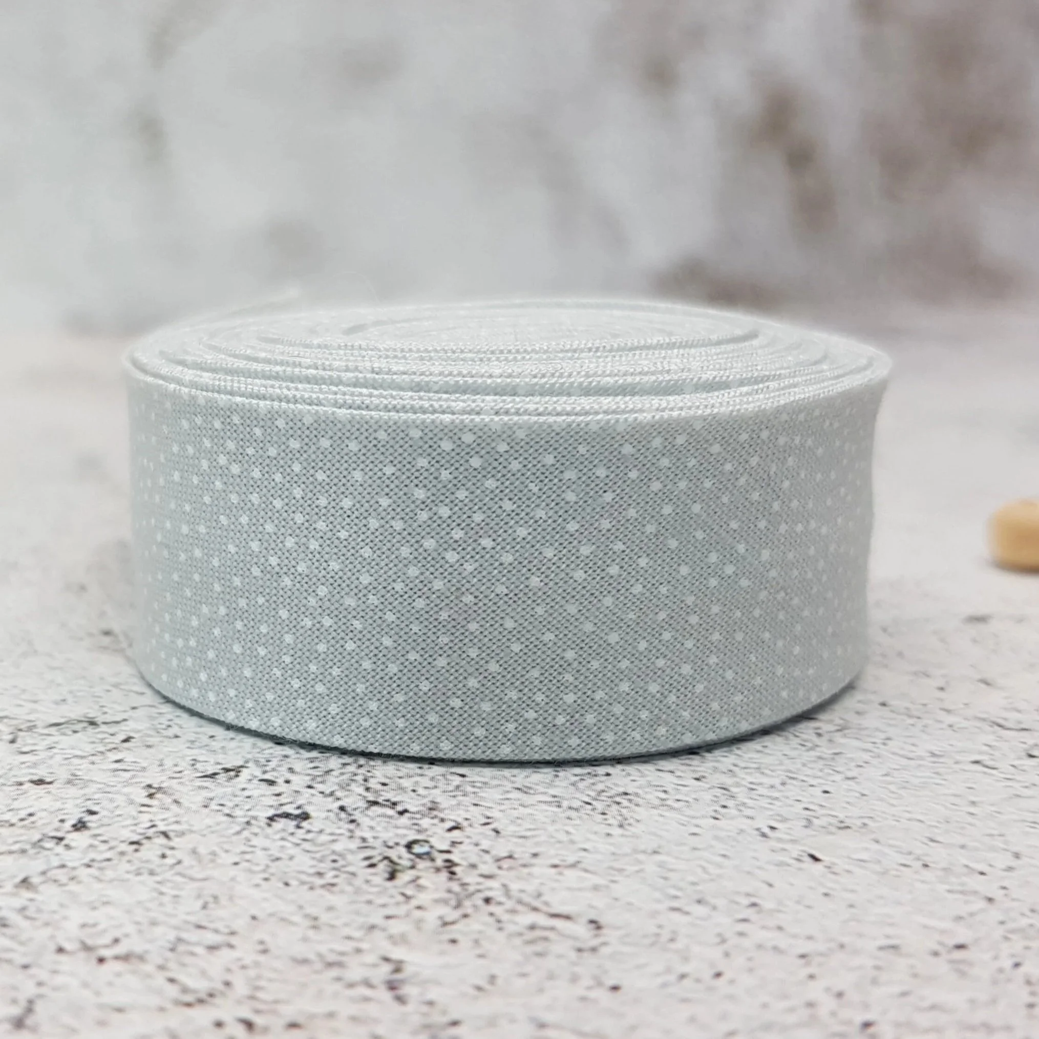Makower Light Grey with Tiny Dots Cotton Bias Binding Tape, 1 Inch Wide