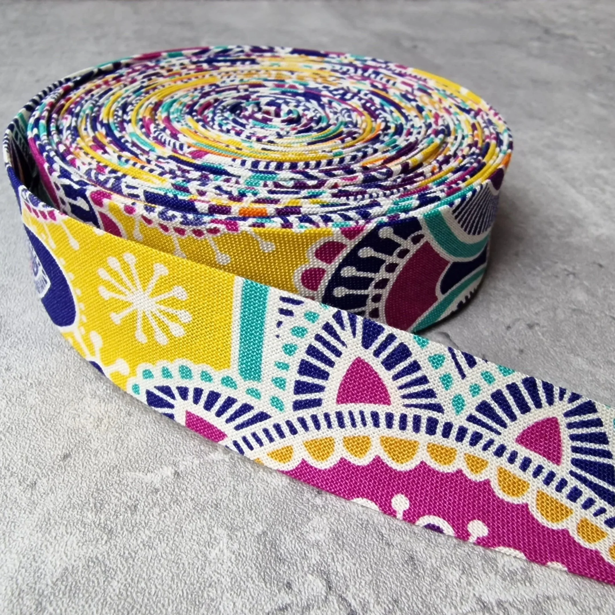 Makower Multicolour Cotton Bias Binding Tape, 1 Inch Wide
