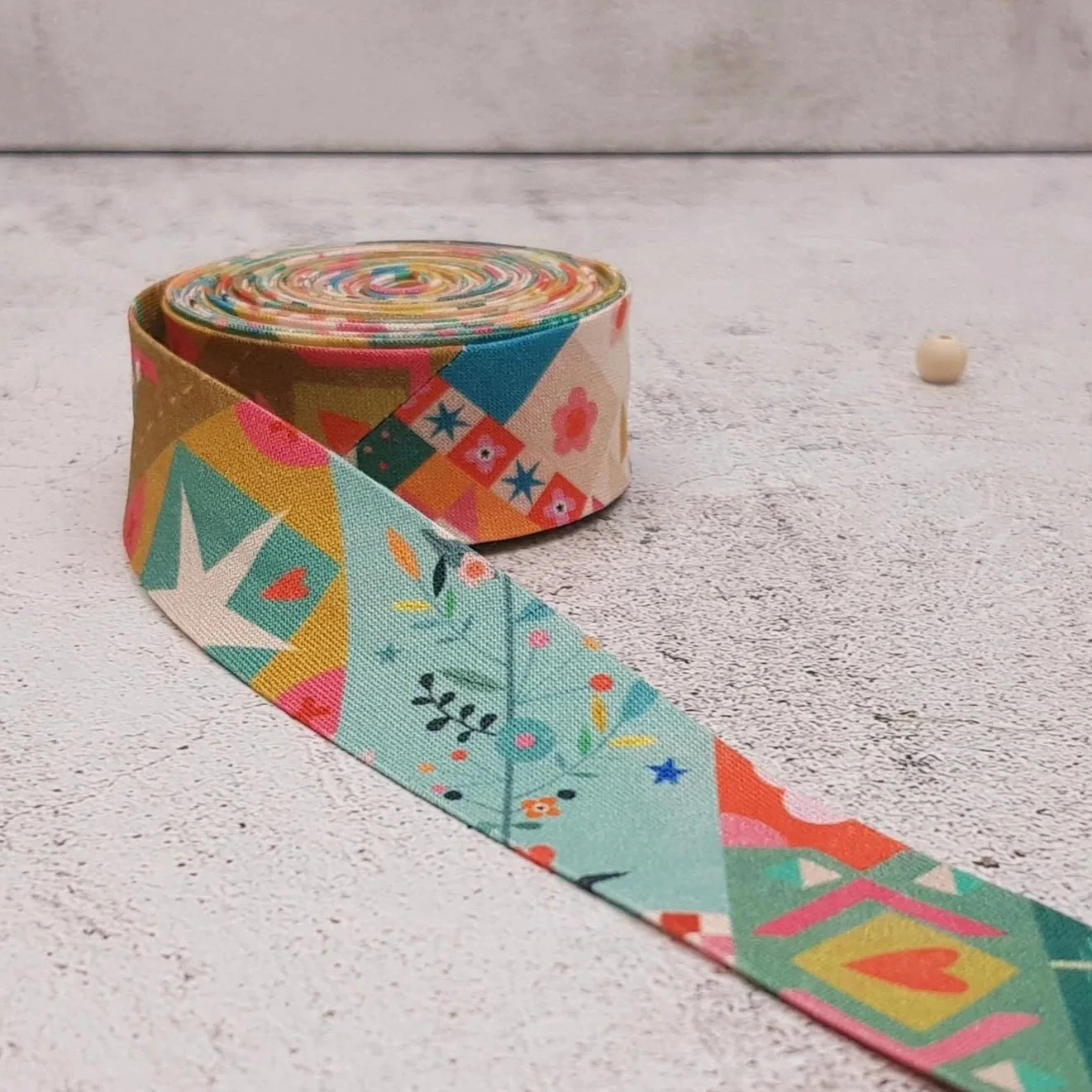 Dashwood Studio Multicolour Geometric Cotton Bias Binding Tape, Single or Double Fold