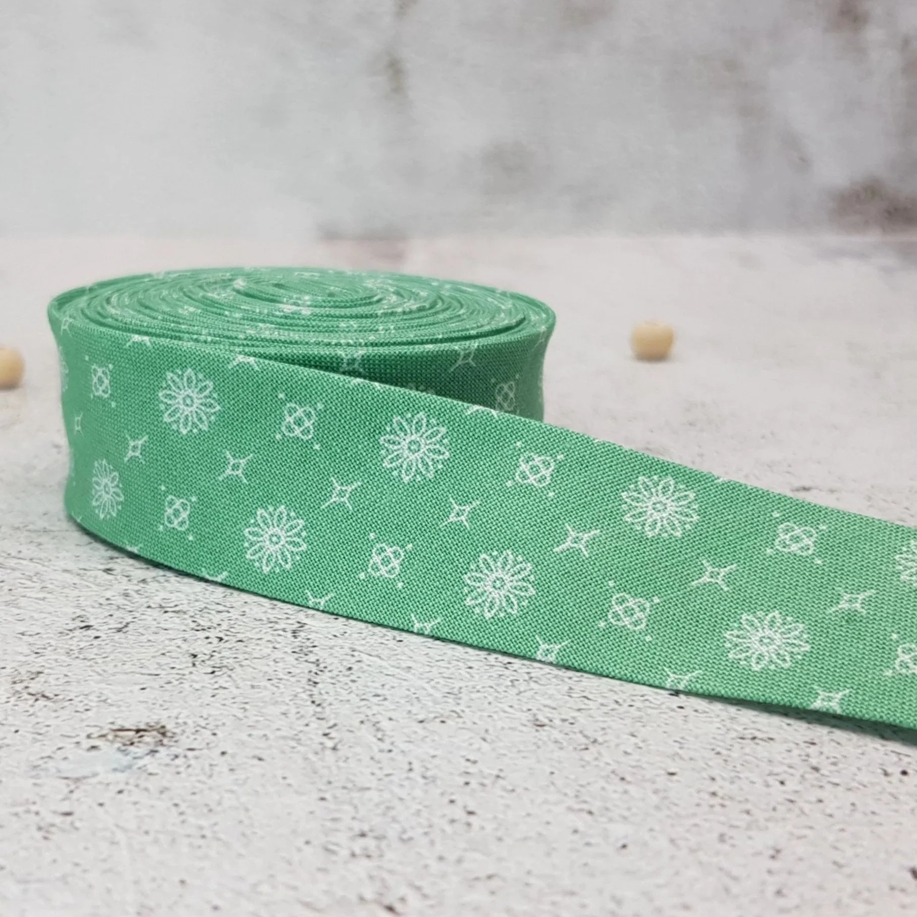 Green bias tape, Riley Blake Designs fabric, pure cotton, 25mm/1inch