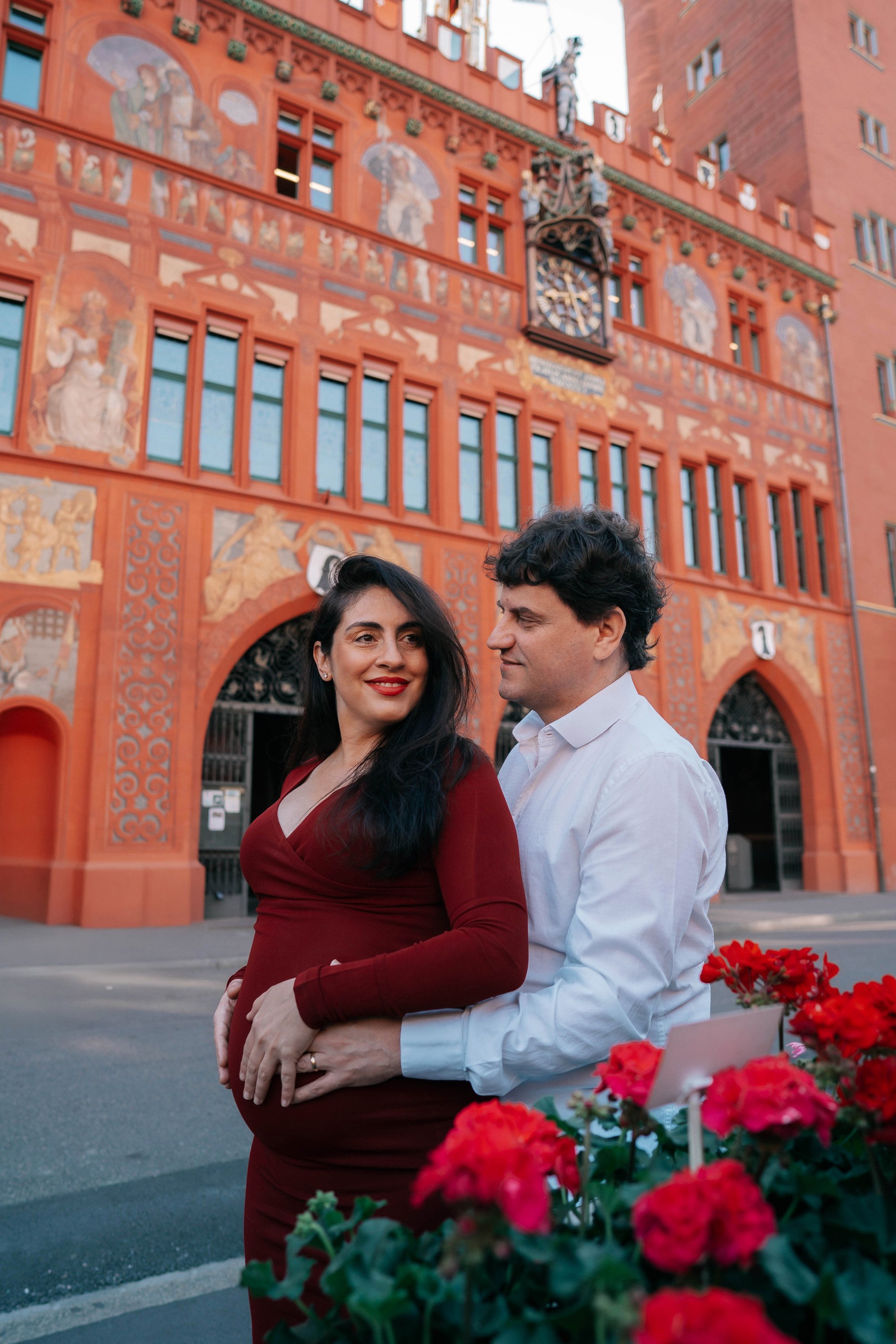 Marktplatz Basel Maternity Couple Photoshoot