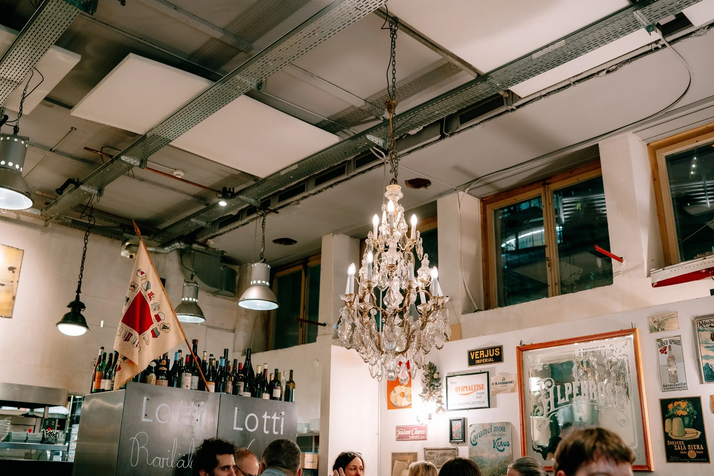 Interior Lotti Restaurant Zurich in the Evening