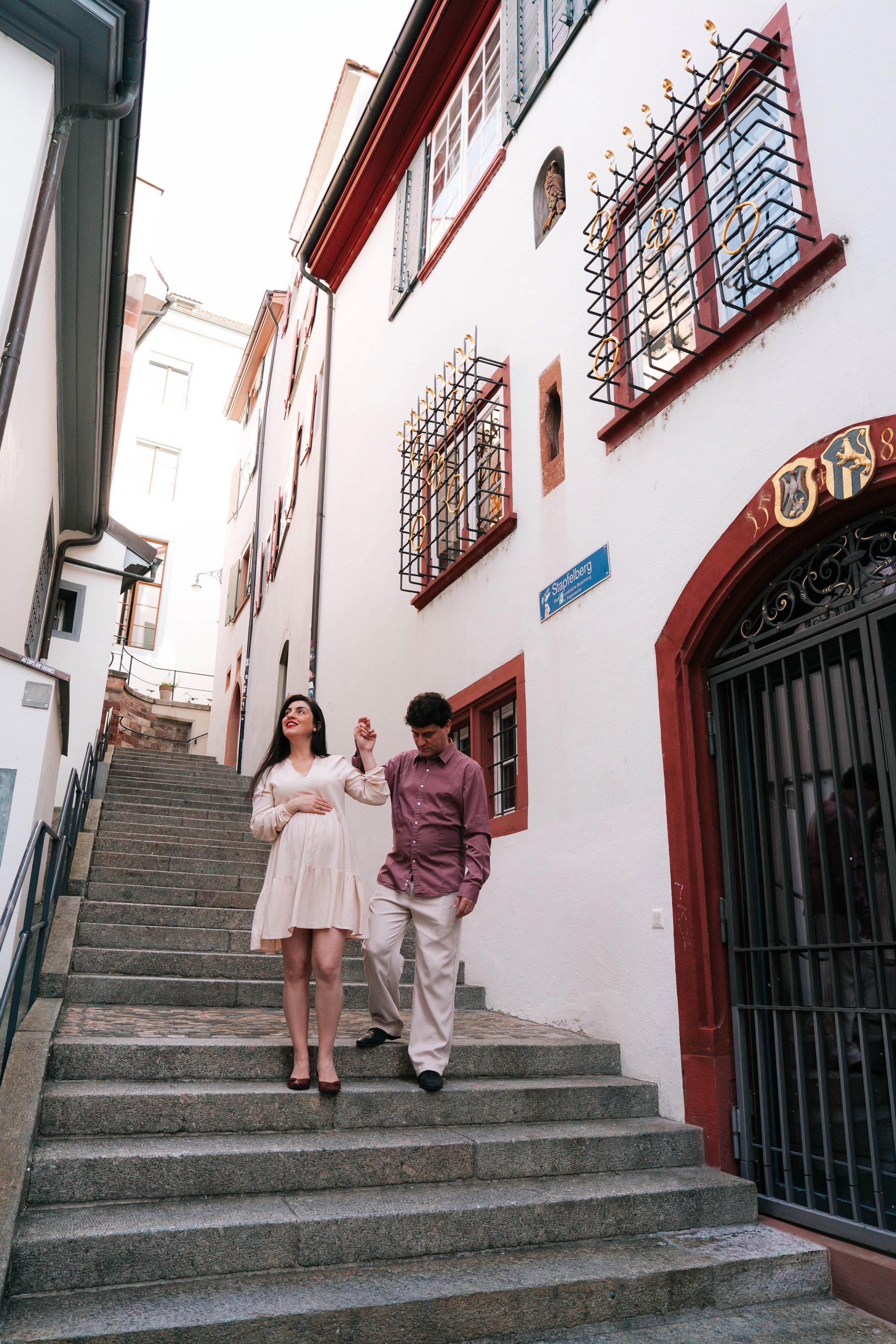 Couple Photoshoot in Narrow Streets of Basel