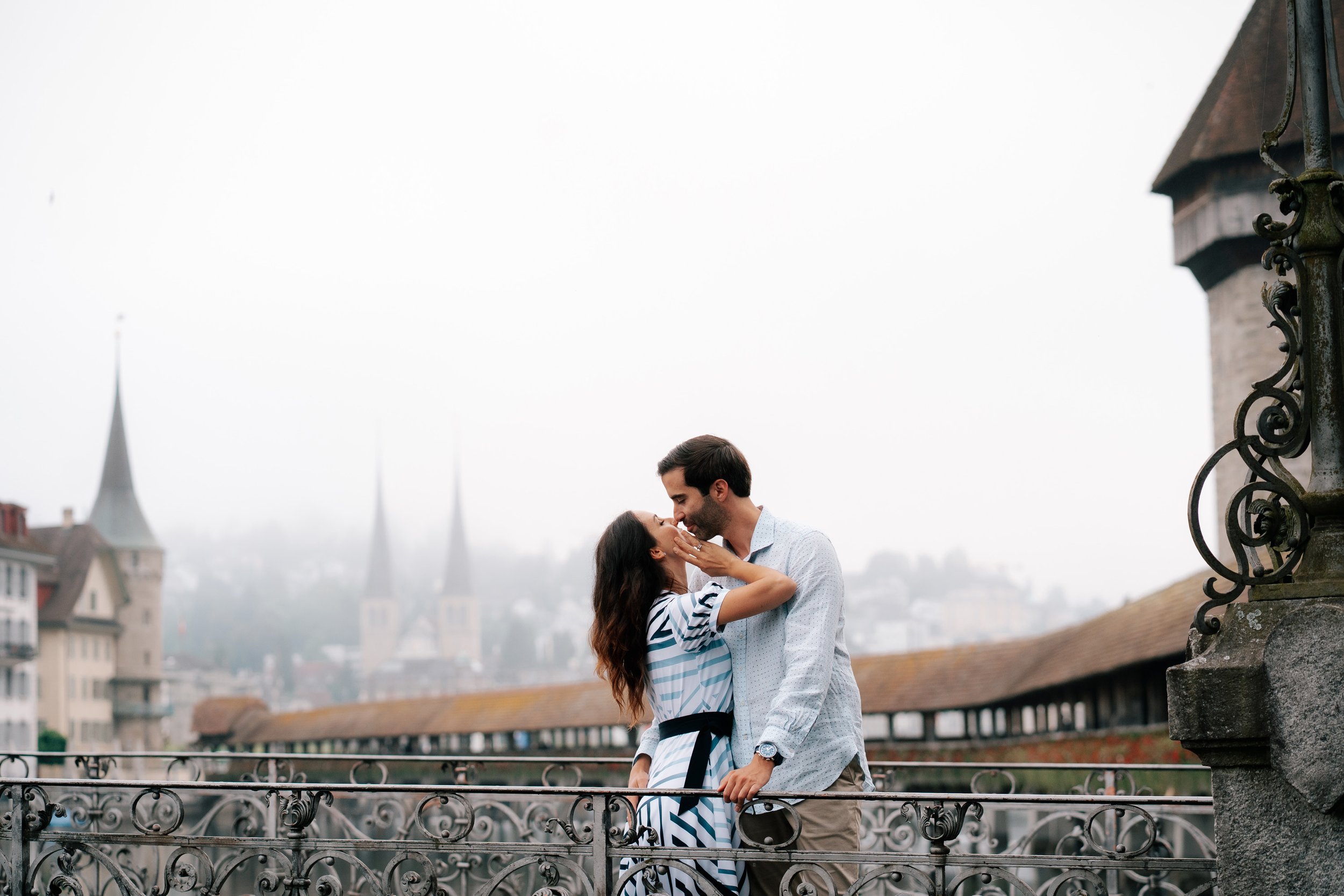 Lucerne Love Story | Vacation Couple Session on Rathaussteg