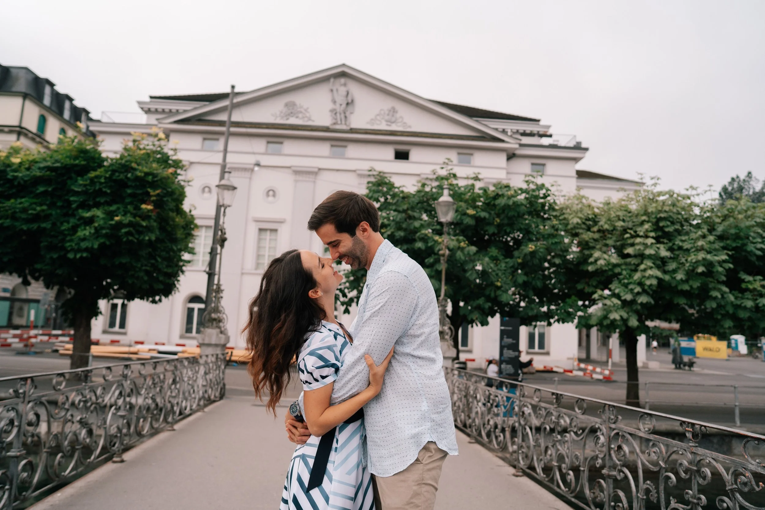 Couple Embracing in Luzern | Swiss Vacation Photographer