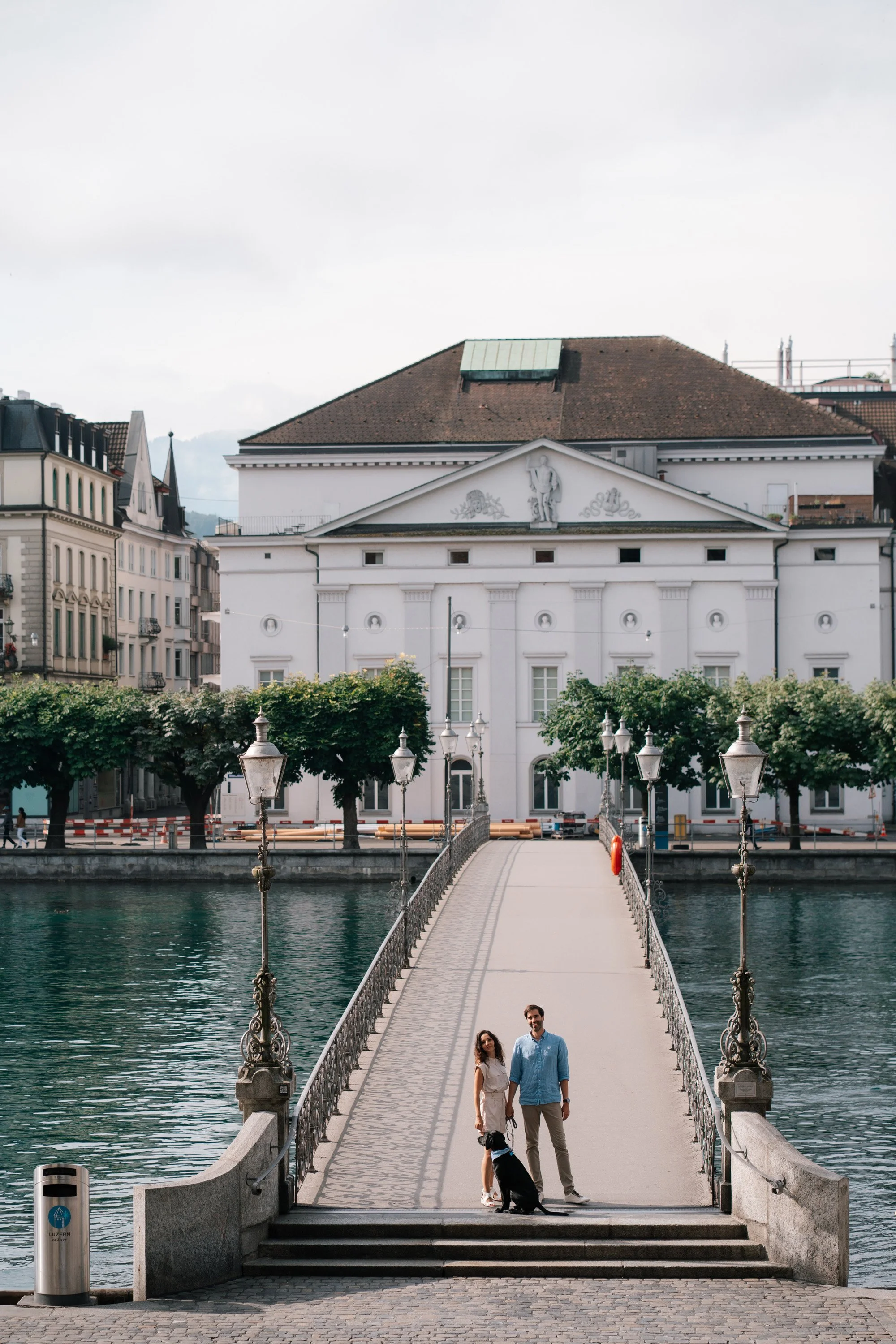 Couple Photoshoot on a Bridge in Lucerne 