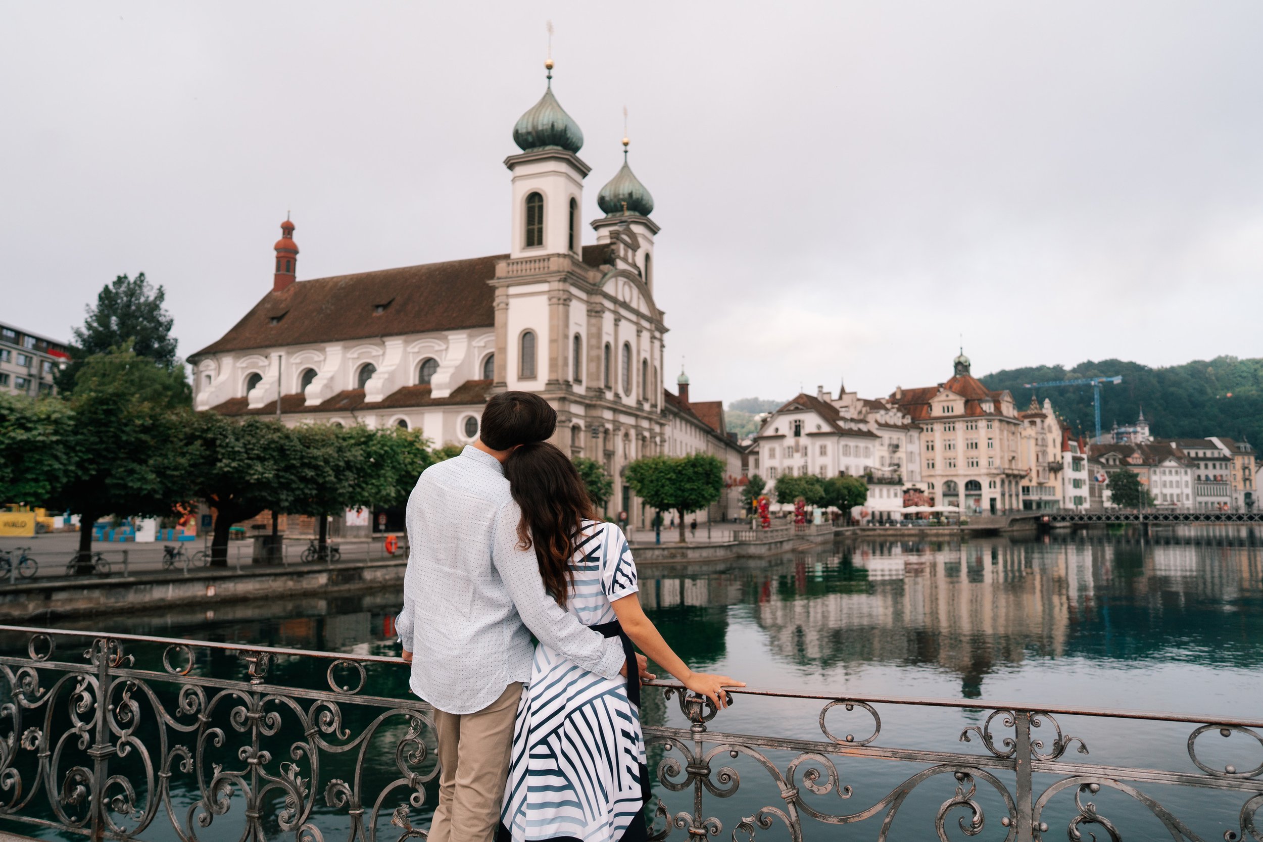 Romantic Bridge Portraits in Lucerne Old Town | Switzerland Photographer
