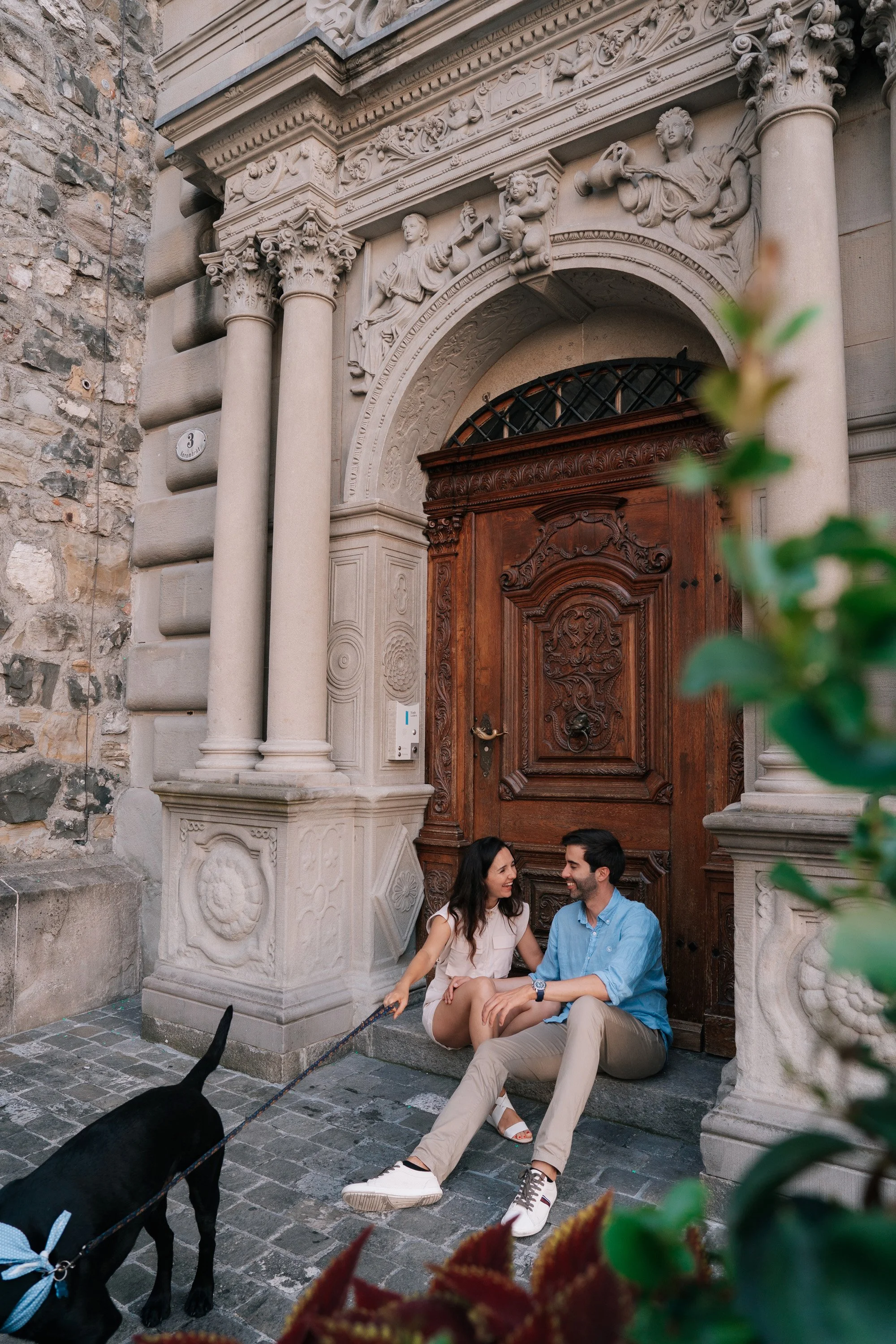 Couple and Dog Portraits in Luzern | Swiss Vacation Photographer