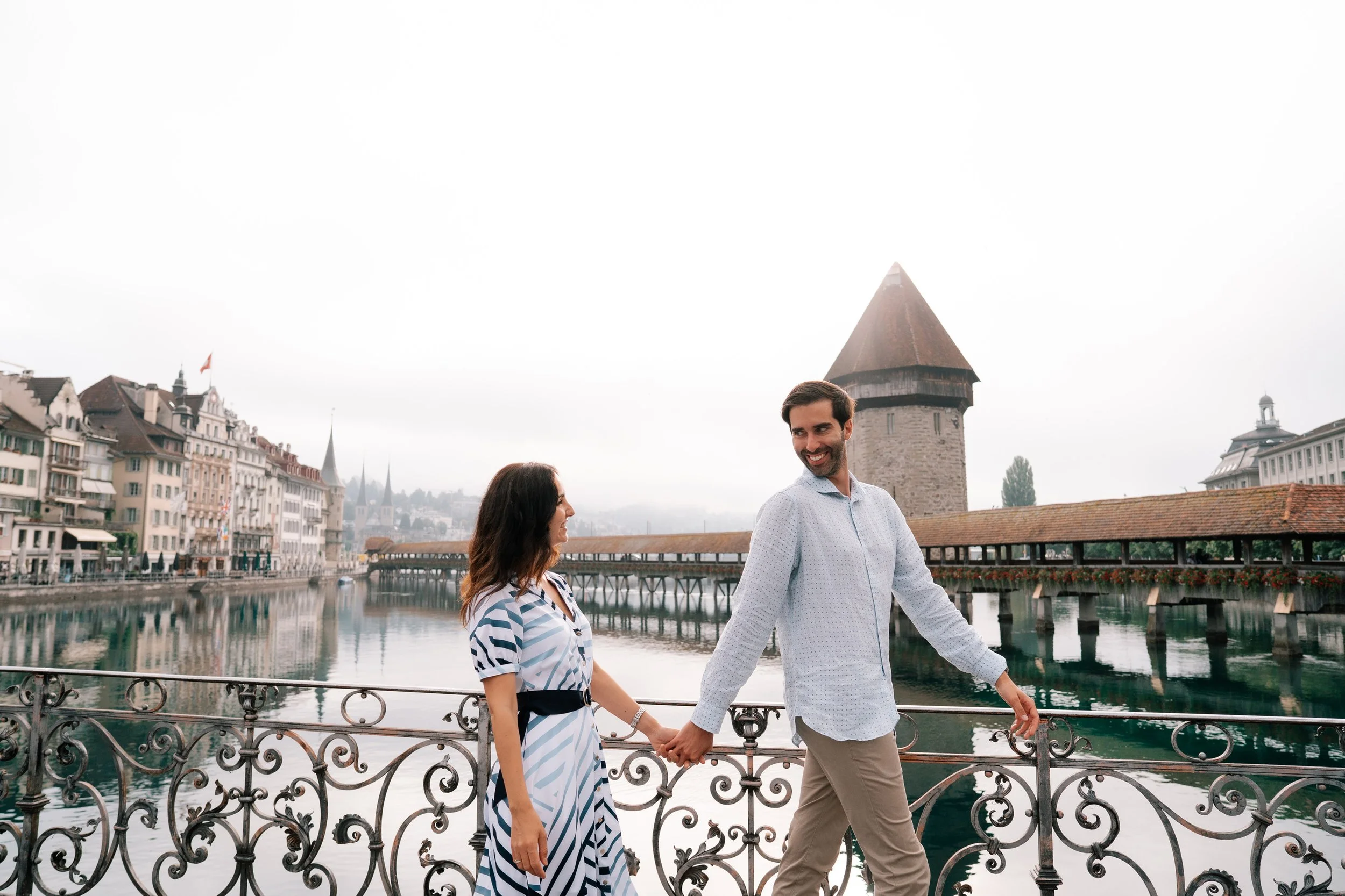 Love Story on the Bridge | Lucerne Couple Photography in Switzerland