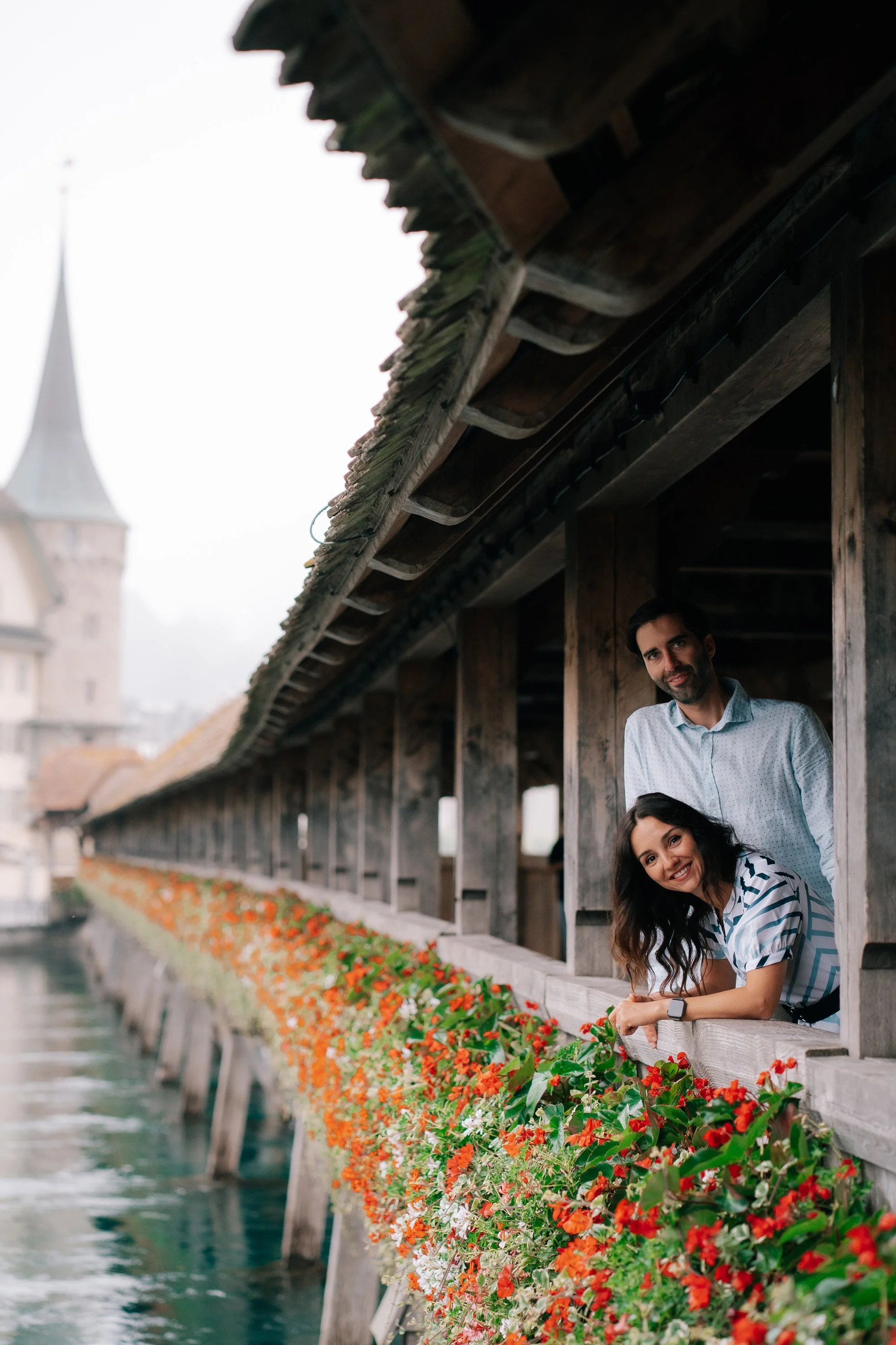 Kapellbrücke Couple Photoshoot in Lucerne, Switzerland
