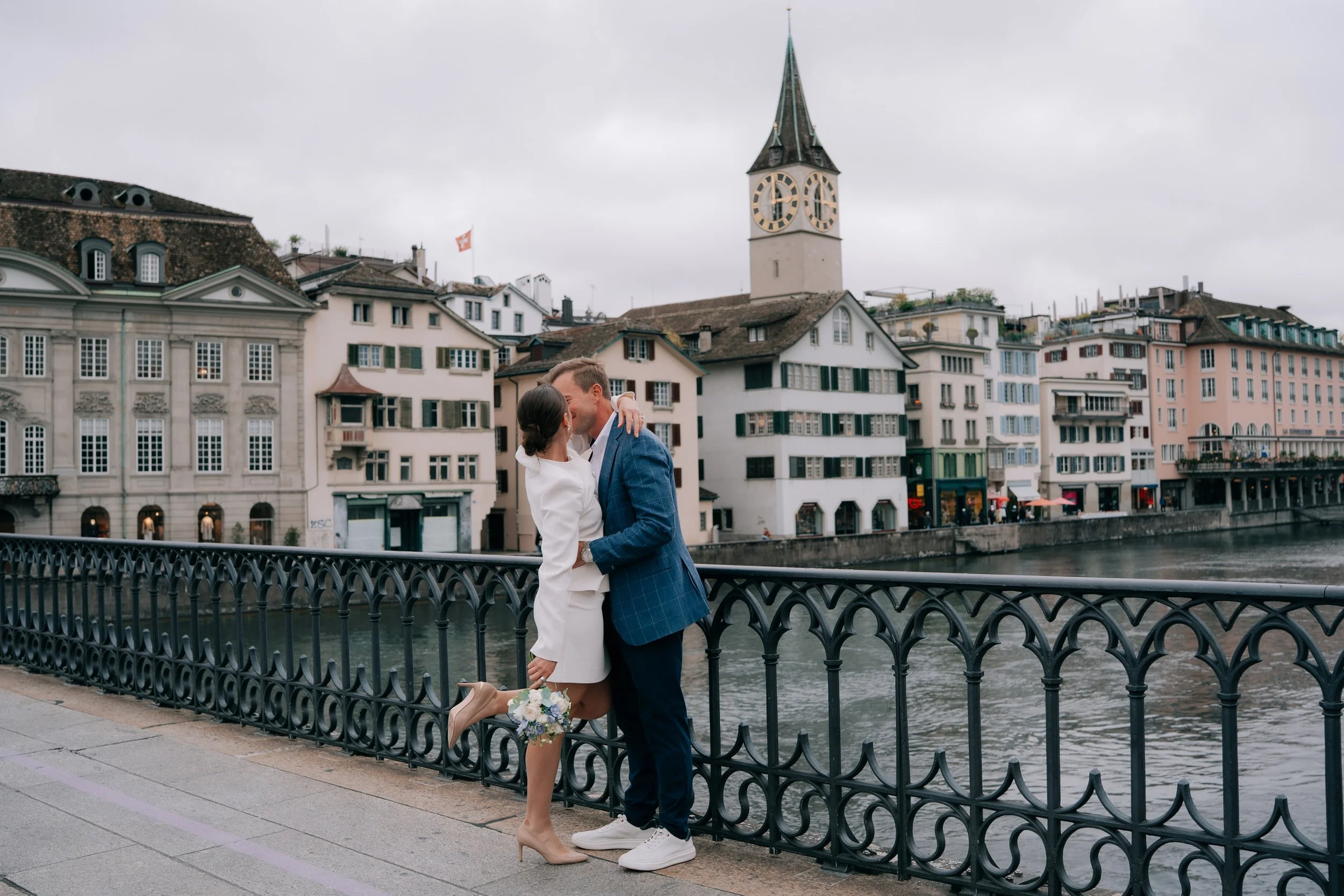 Zurich Elopement Photos by the River