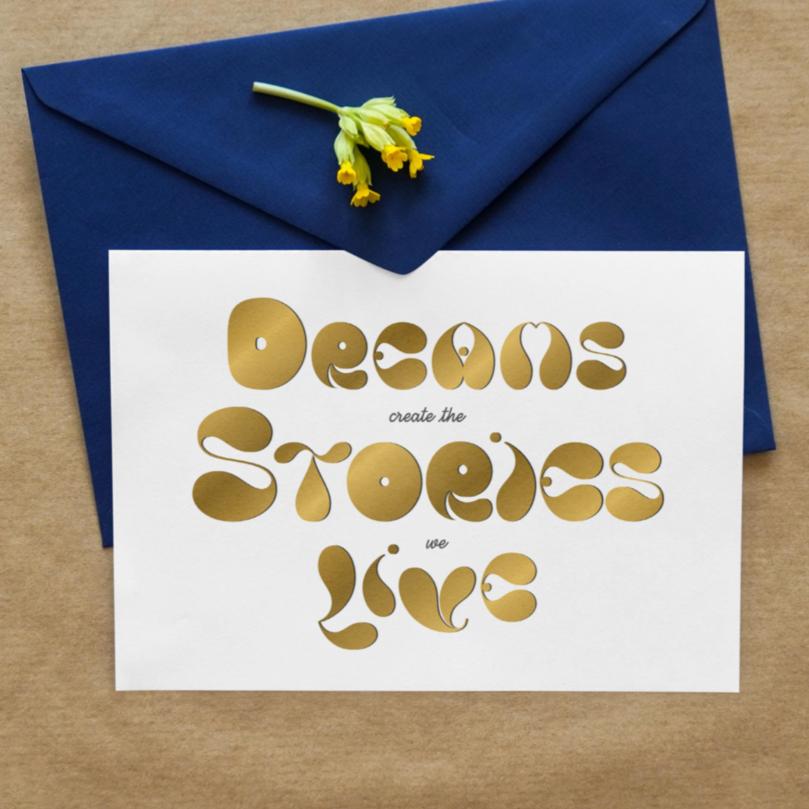 Lettering for “Good Energy” Card