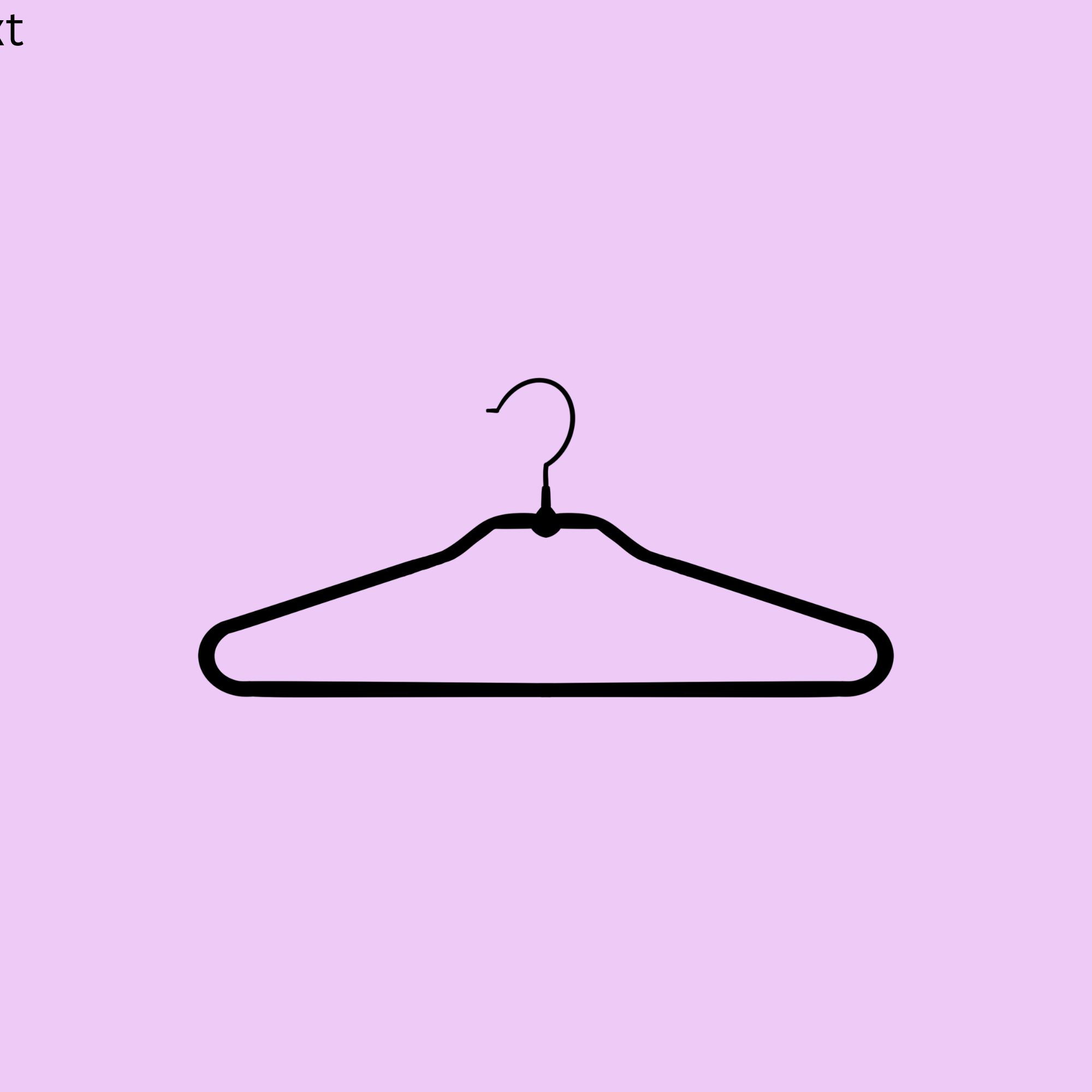 A wooden clothes hanger hanging on a light purple wall.