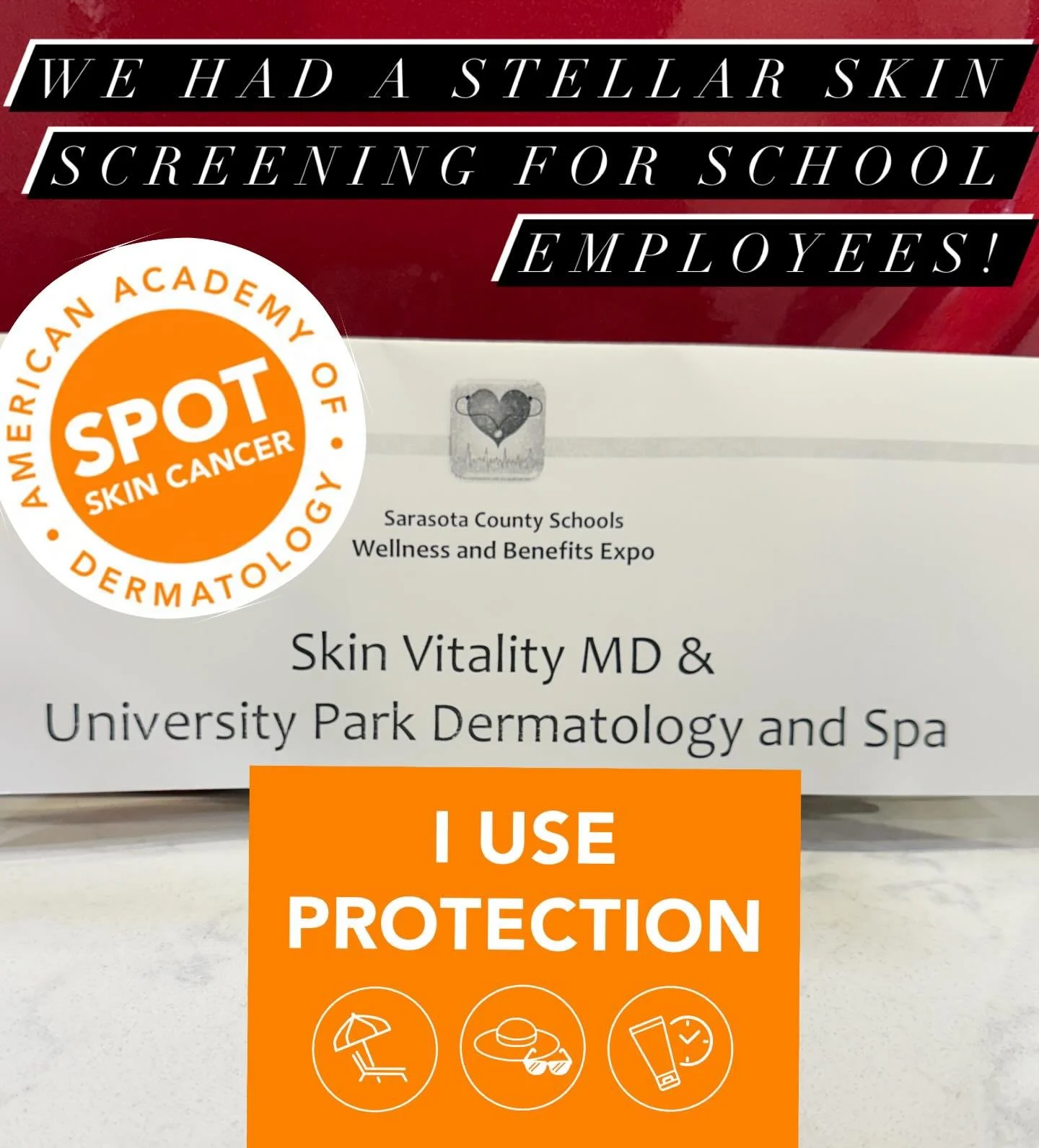 This week we screened Sarasota County School Employees for their skin concerns.  Early Detection of Skin Cancer saves lives. #aad #universityparkdermatology #skinvitalitymd #art&amp;scienceofhealthyskin
