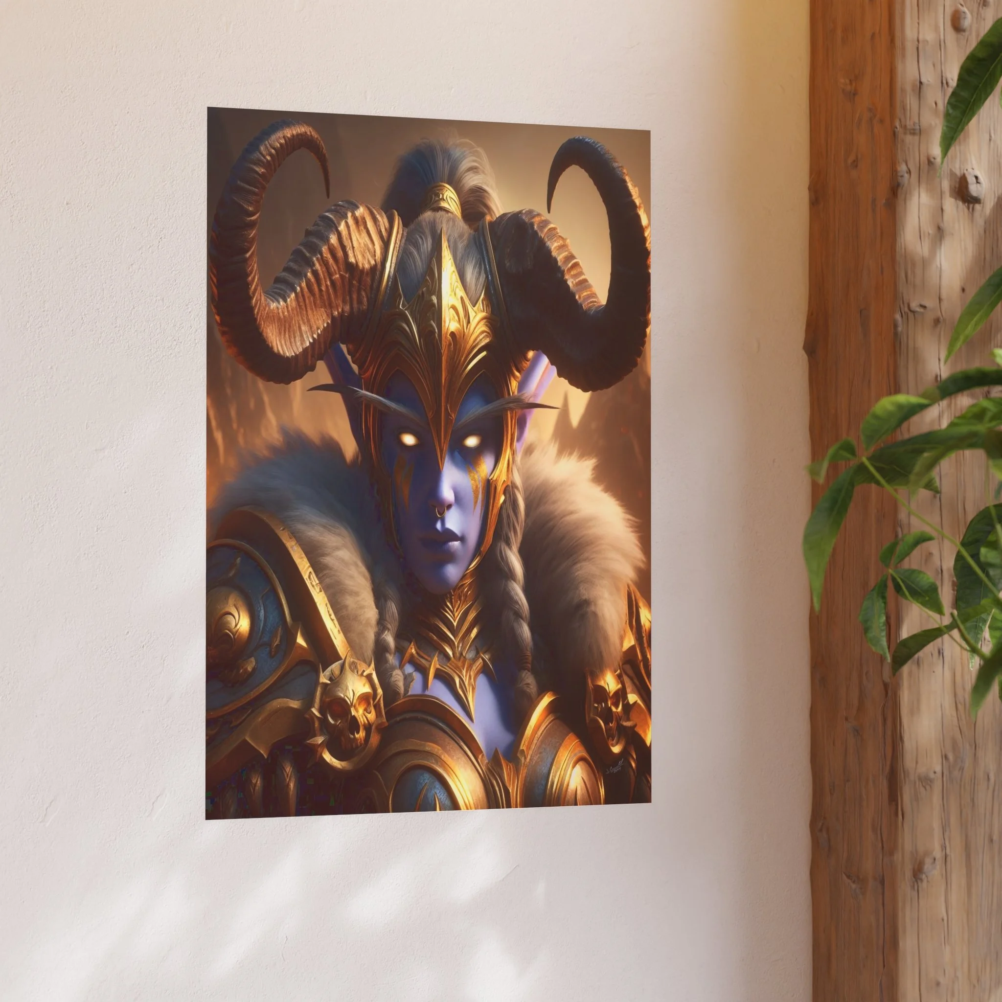 Aurelian Sentinel: Keeper of the Twilight Realm - 24x36 Poster Print