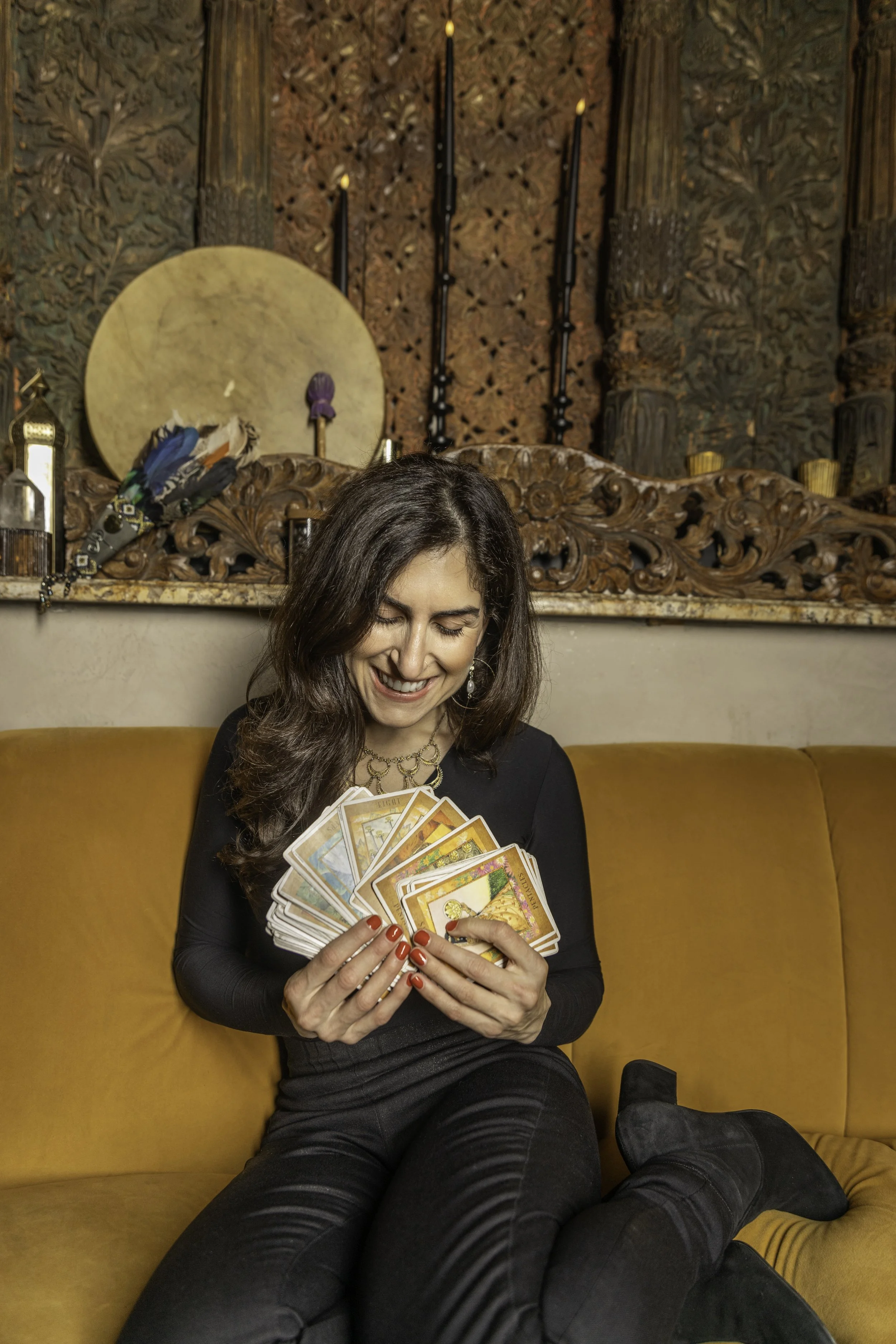 Sarah in a tarot reading