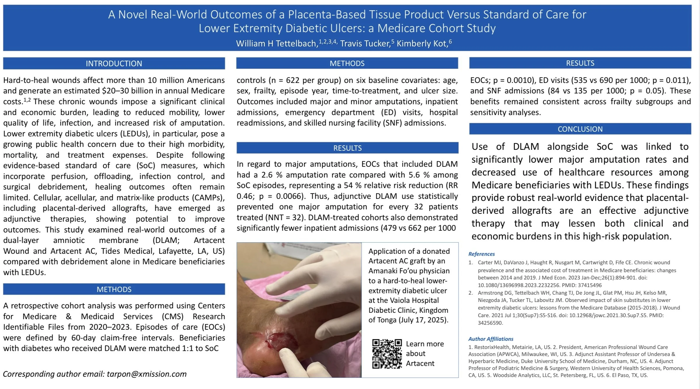 Person in a dark suit pointing at research posters on a whiteboard in a conference setting.