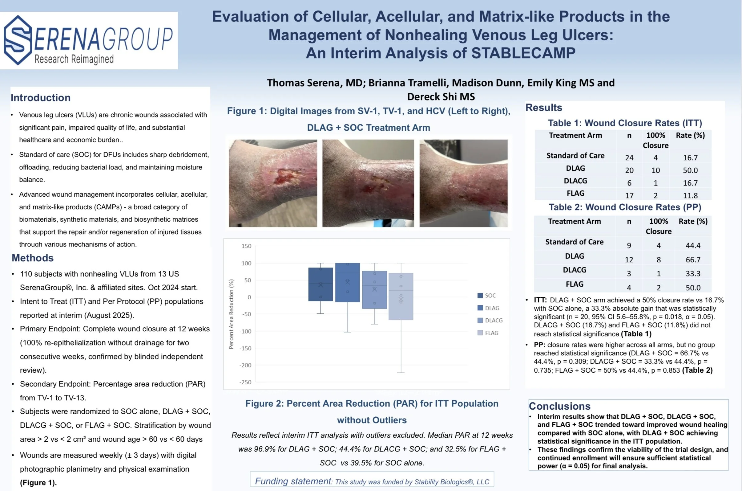 A man in a suit pointing at a scientific research poster on a display board at a conference.