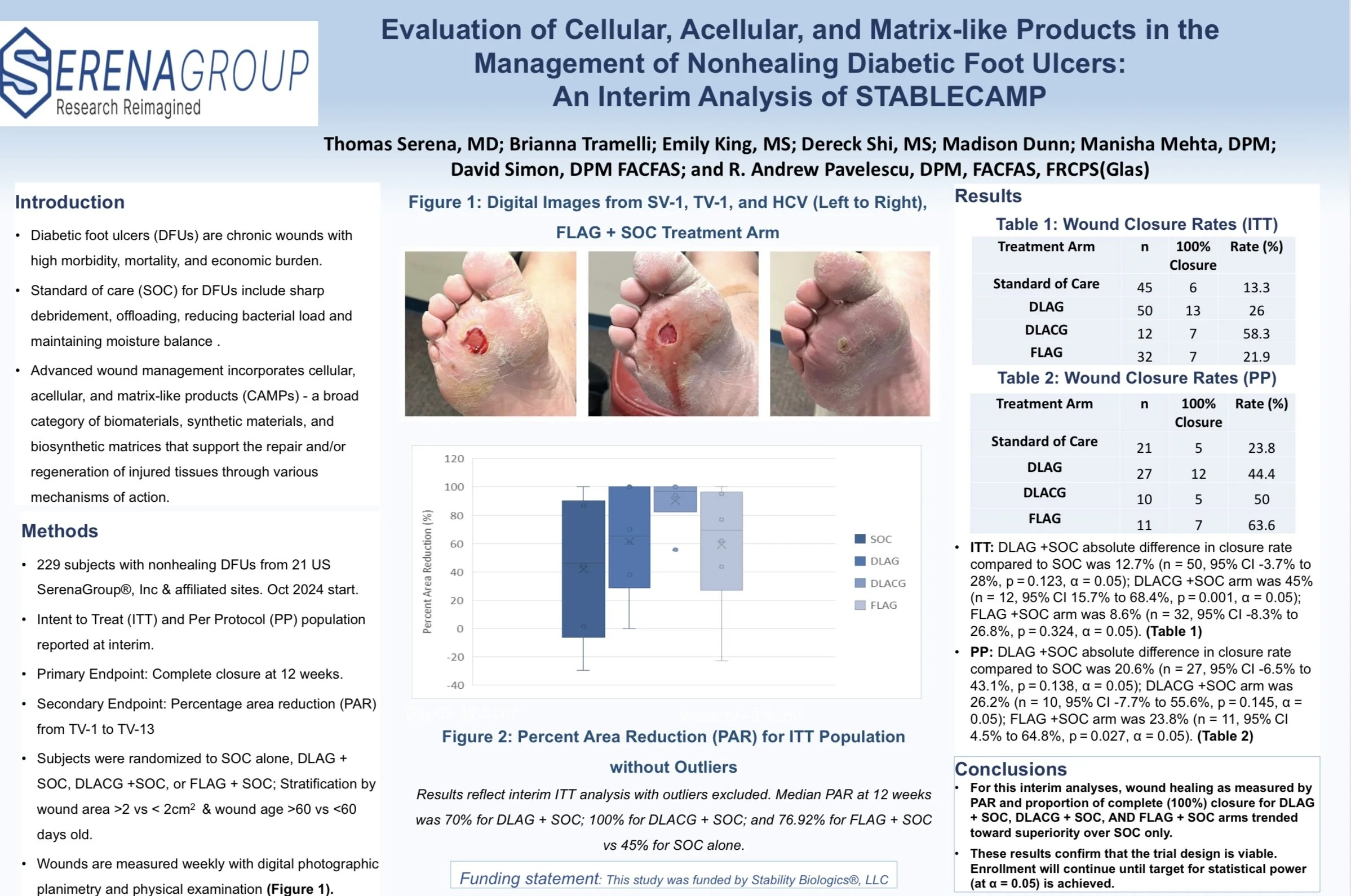A man in a suit pointing at a scientific research poster on a display board at a conference.