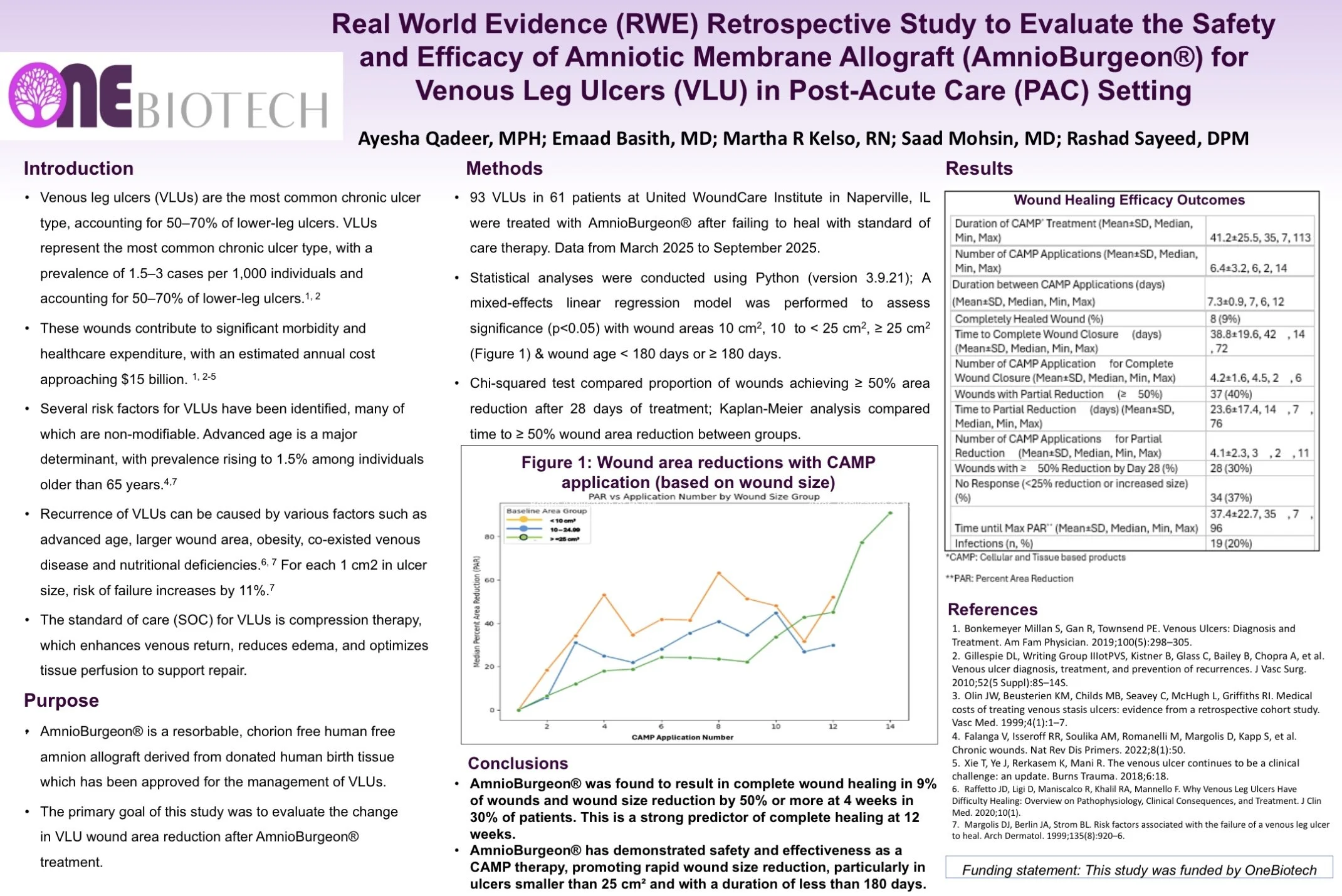 A man in a dark suit pointing at a research poster on an informational display at a conference or academic event.