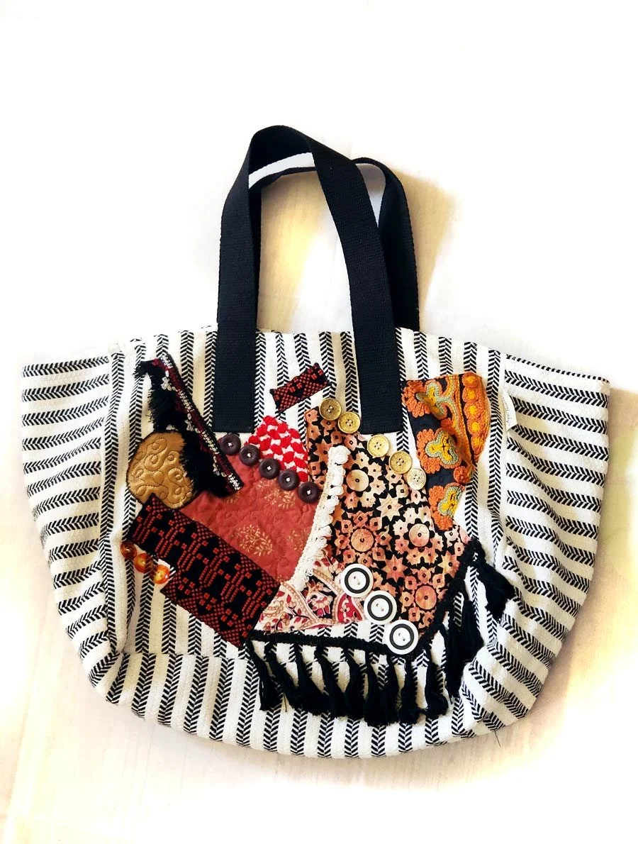middle eastern inspired bohemian style. this  bag is unique sustainable fashion, eco-conscious style statement. Designed for life on the go