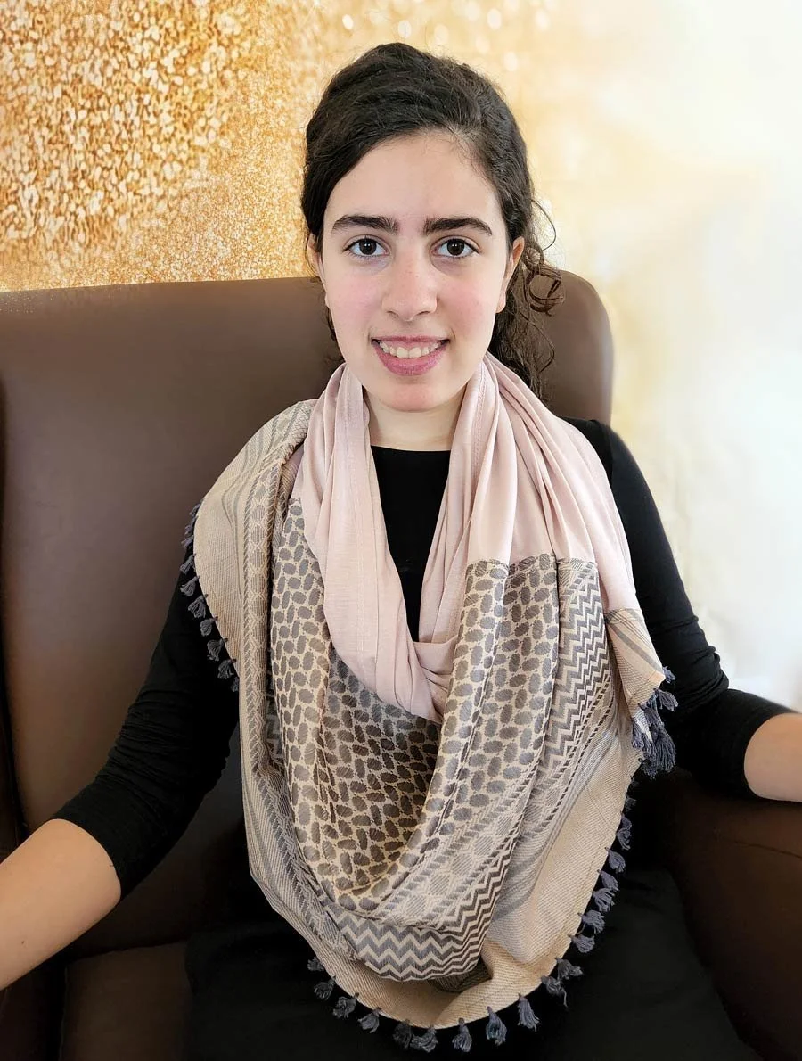 Combination of keffiyeh the traditional Jordanian\Palestinian scarf with a very soft fabric and tassels