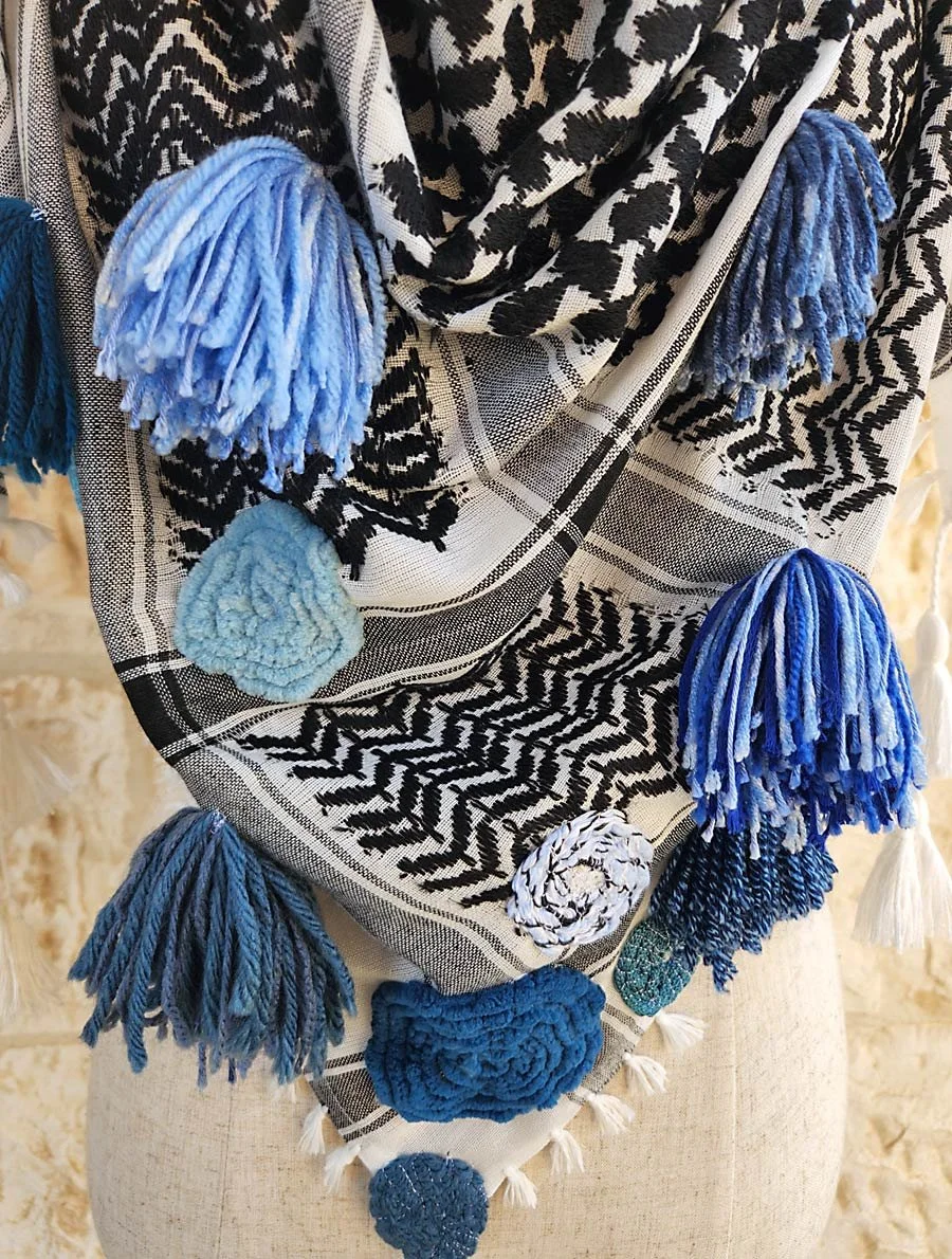 made in Jordan keffiyeh scarf, Palestinian Keffiyeh
