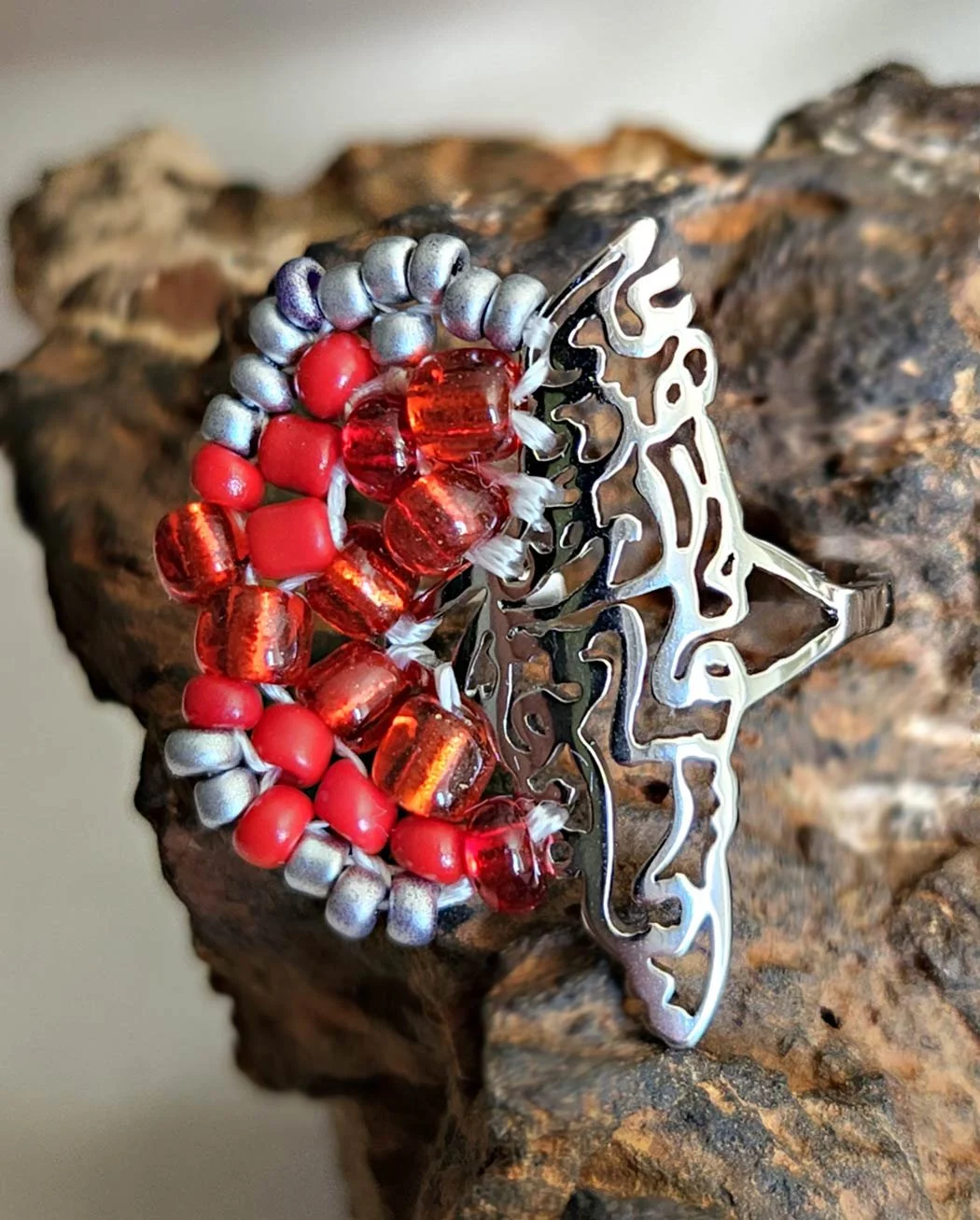 Celebrate culture and identity with this stunning handcrafted ring featuring the map of Palestine with Arabic calligraphy quote “There is something on this earth worth living for”