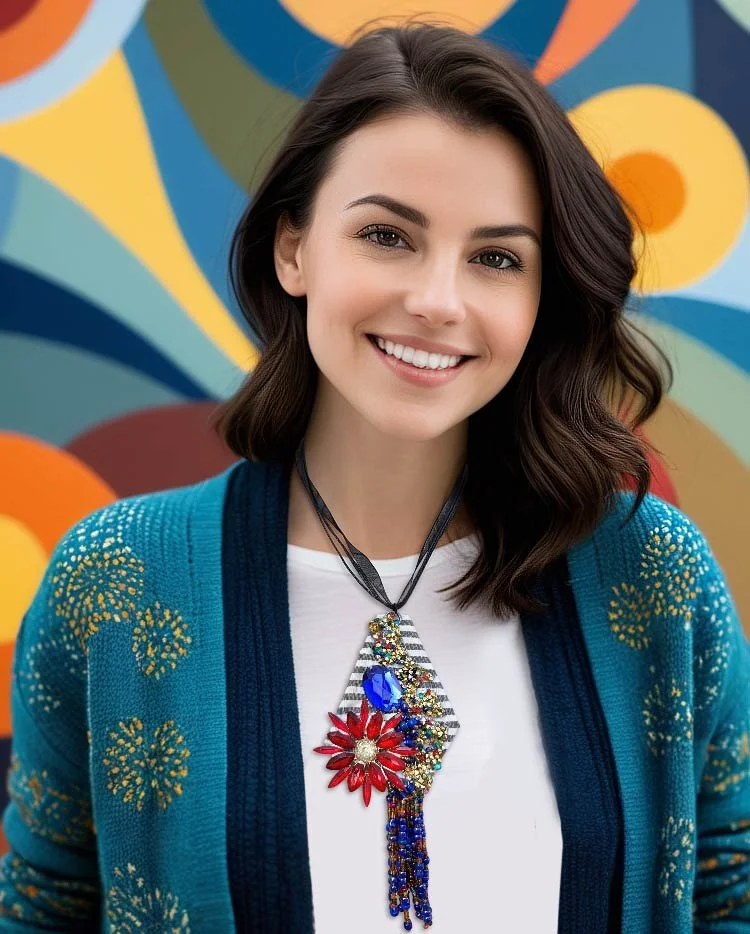 Dare to embrace the unexpected with this curious pendant necklace, handcrafted from an intriguing fusion of materials