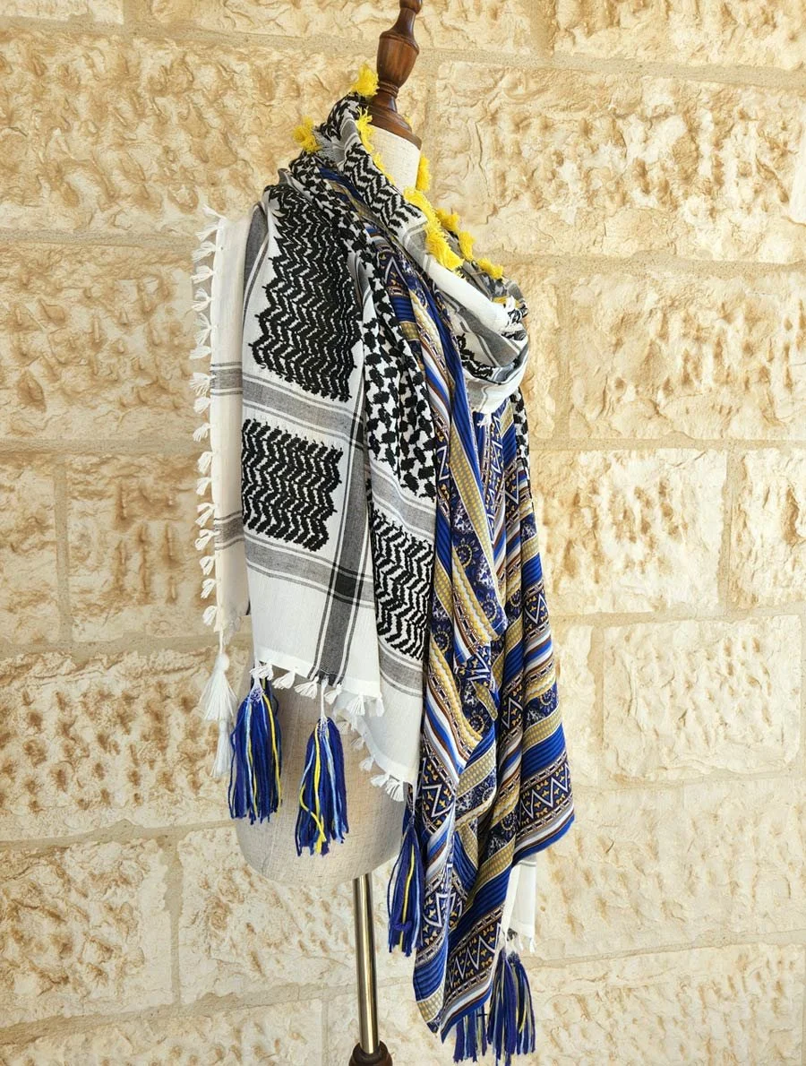 Made in Jordan, Palestinian embroidery, Jordanian embroidery, must see in Amman, best 10 shops in Amman, Keffiyeh, Jordanian scarves